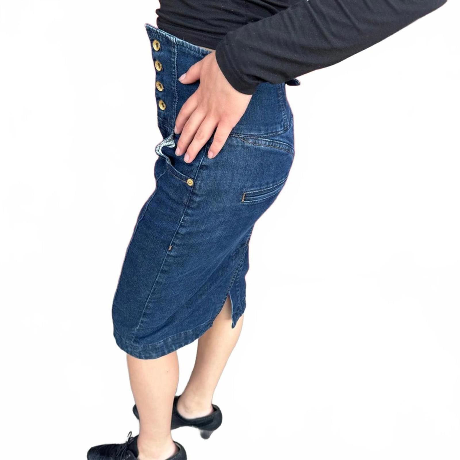 Other Y2K Armani Exchange High Waist Stretch Denim Bandage Skirt Size 25" / US 0 / IT 36 - 6 Thumbnail