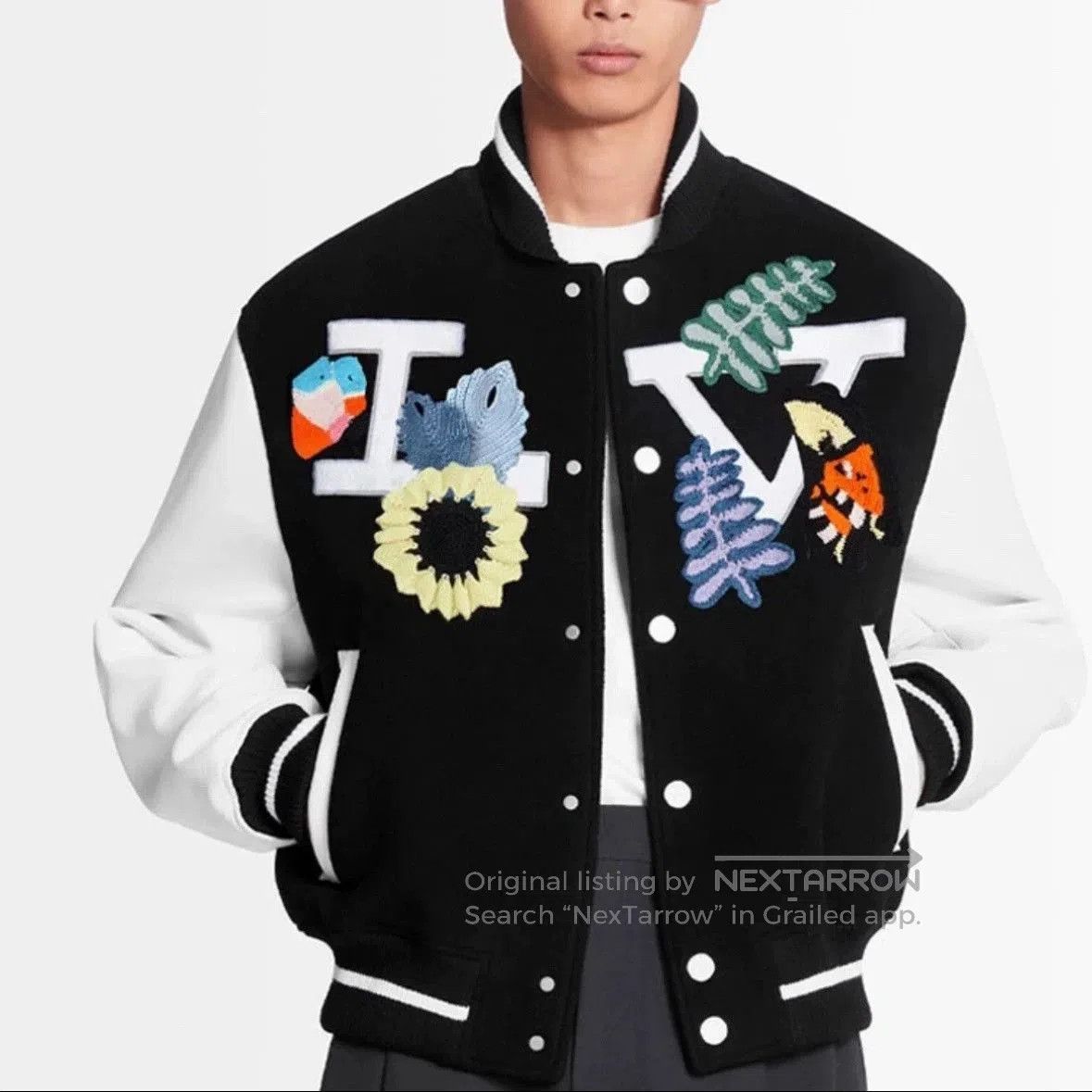 Louis Vuitton Louis Vuitton Black White Embroidered Varsity Jacket. Size US M / EU 48-50 / 2 - 6 Thumbnail