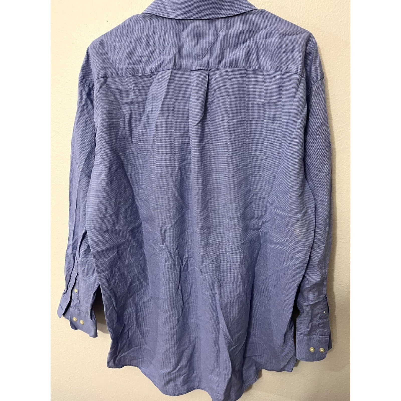 Tommy Hilfiger VINTAGE Tommy Hilfiger Shirt Mens 16 Blue Long Sleeve Button-Up TLC The Lifetime Collar Mens Size US L / EU 52-54 / 3 - 2 Thumbnail