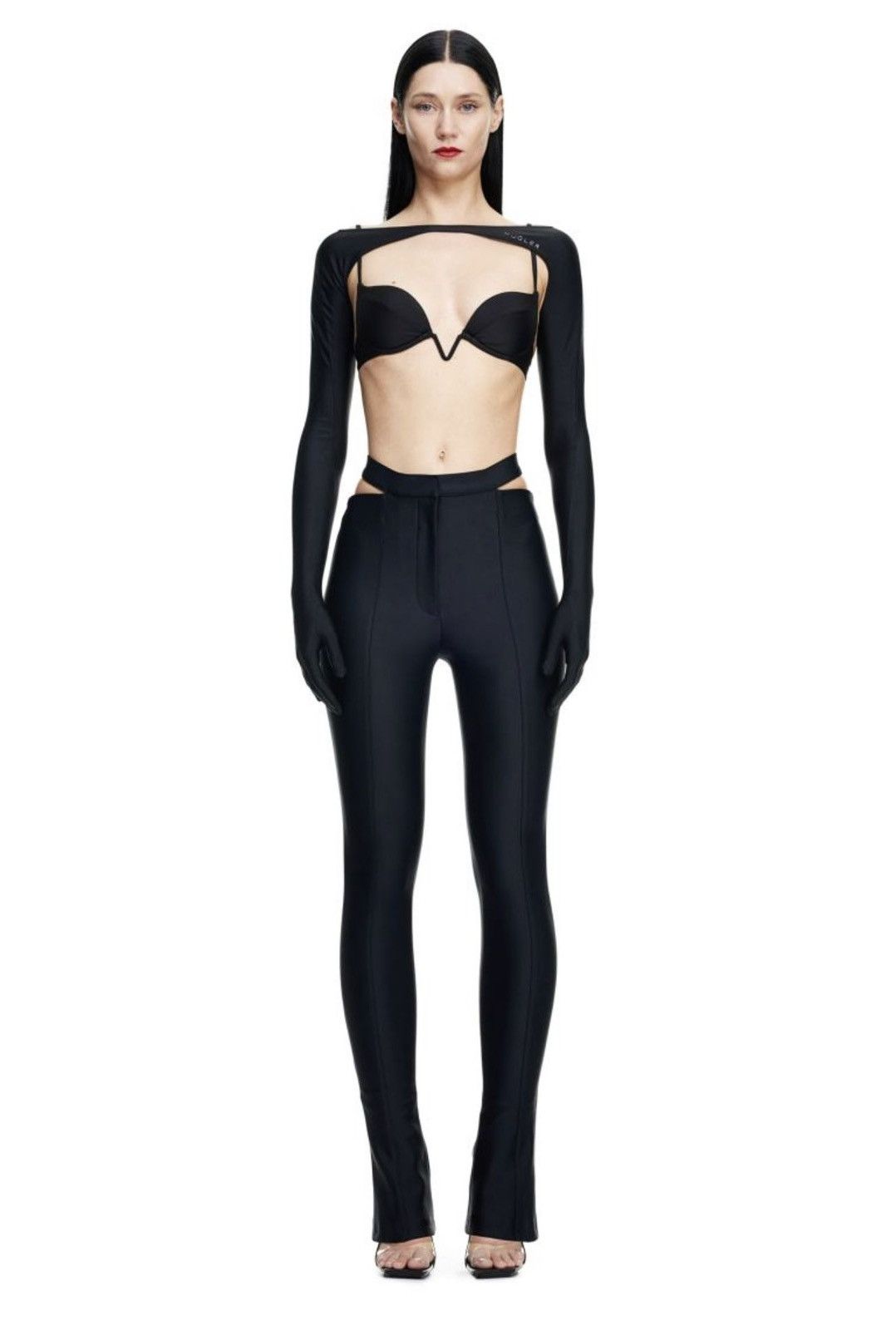 Mugler Mugler x H&M Flared Cut Out Jersey Pants Size 32" / US 10 / IT 46 - 1 Thumbnail