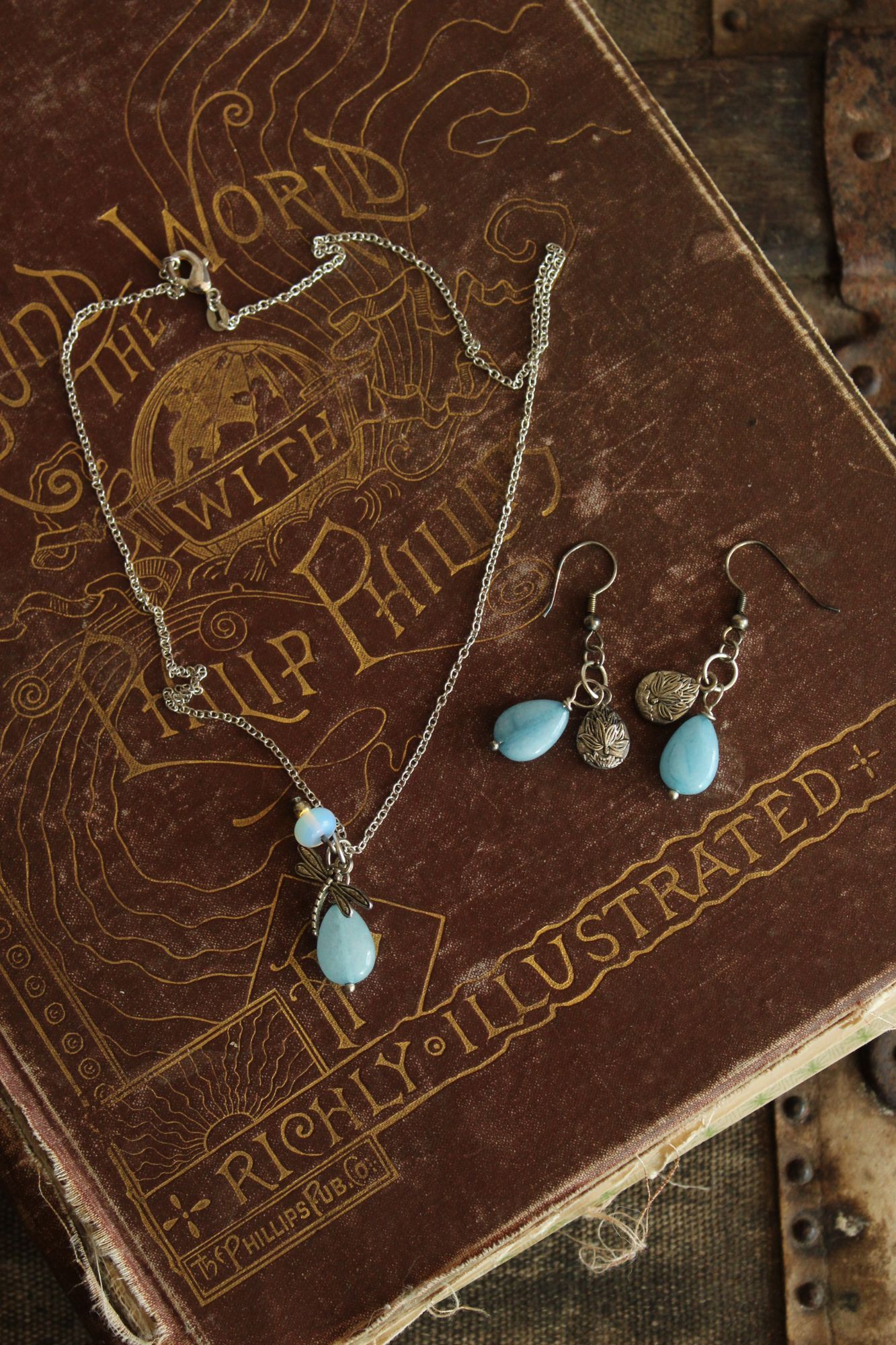 Other Dragonfly Necklace and Earrings set, with Blue beads, Jewelr Size ONE SIZE - 2 Thumbnail