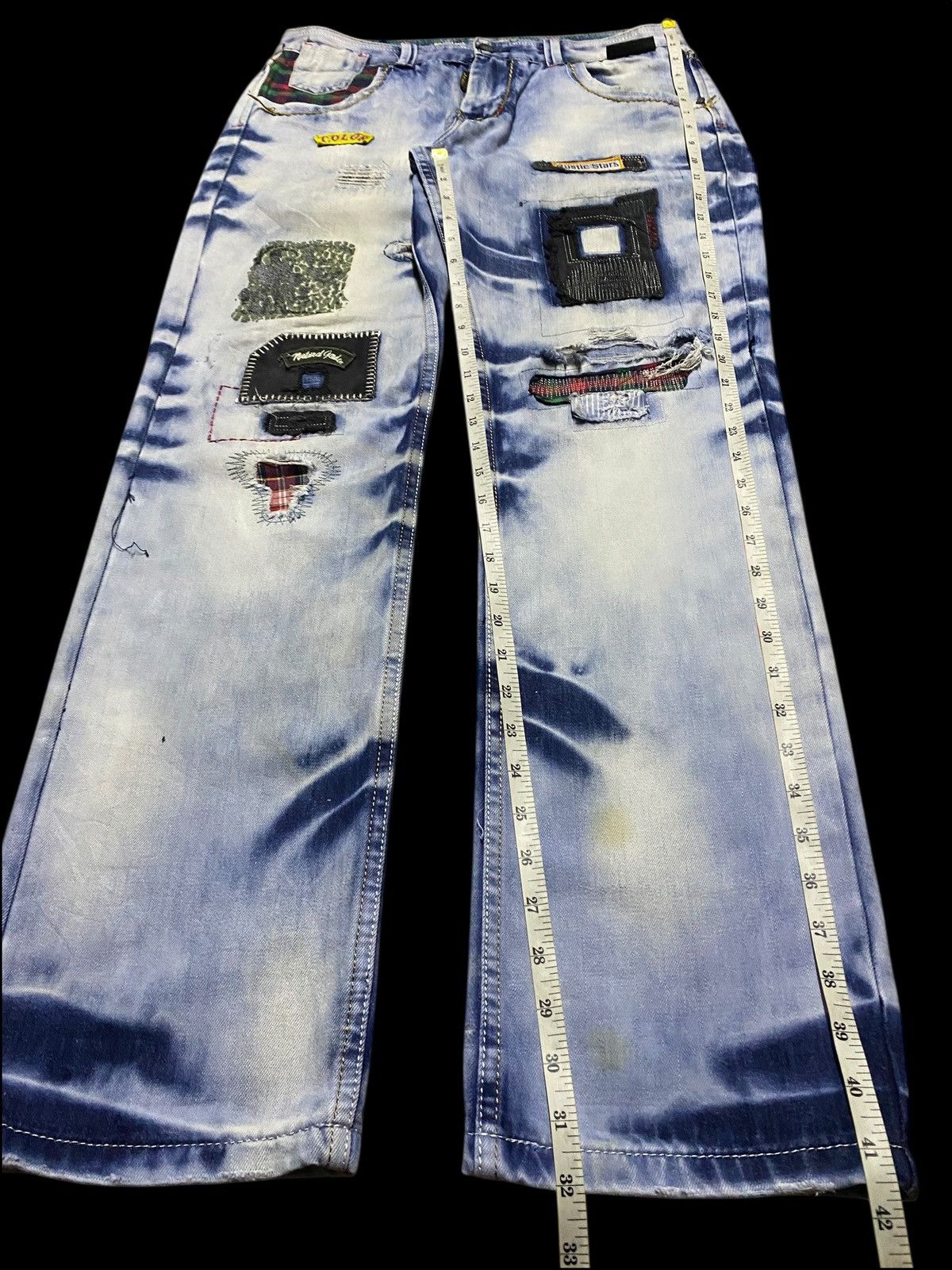 Dolce & Gabbana Vintage Custom Denim Patched Shashiko Boro Loose Jeans Size US 33 - 16 Thumbnail