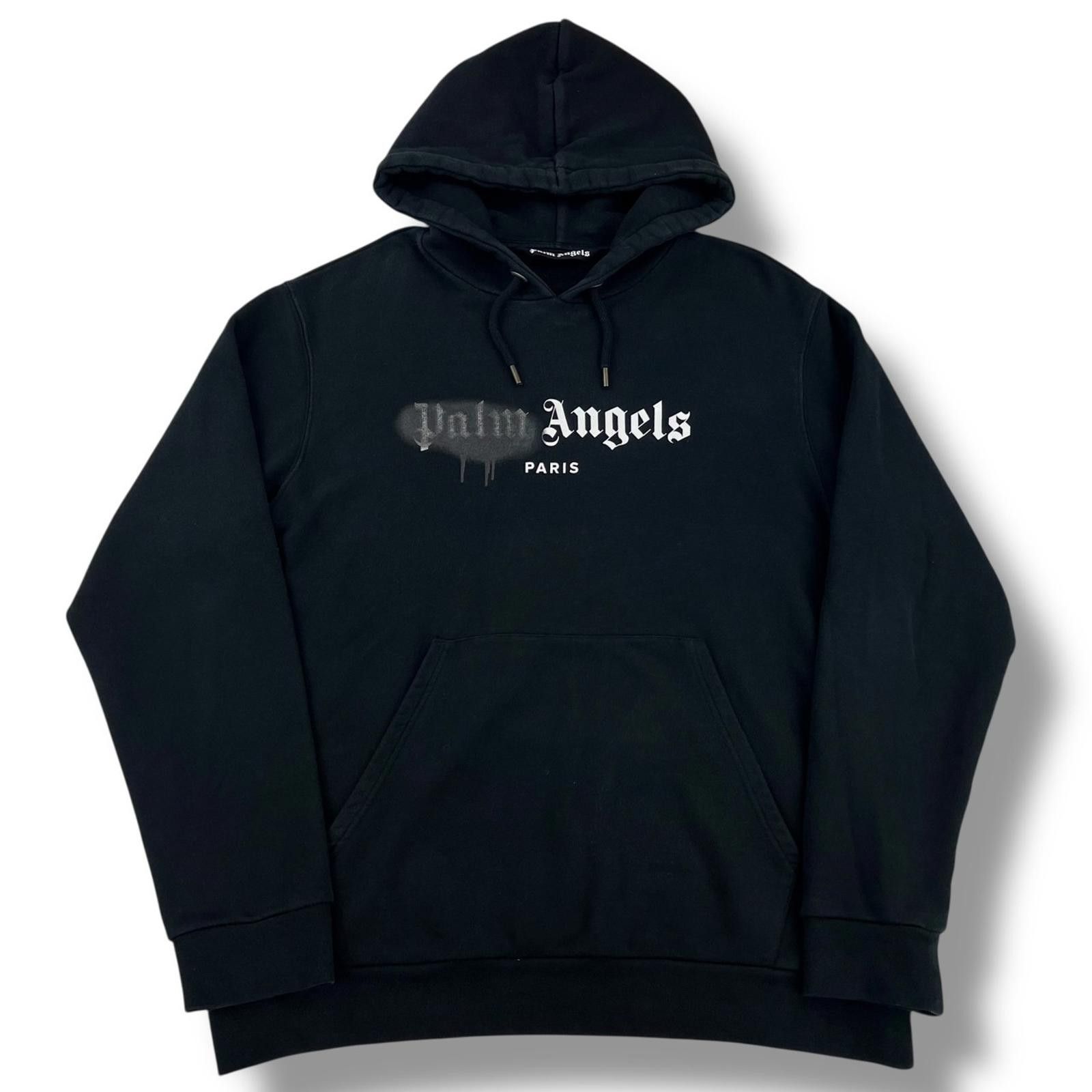 Palm Angels Palm Angels Spray Logo Black Pullover Hoodie Size US XL / EU 56 / 4 - 2 Thumbnail