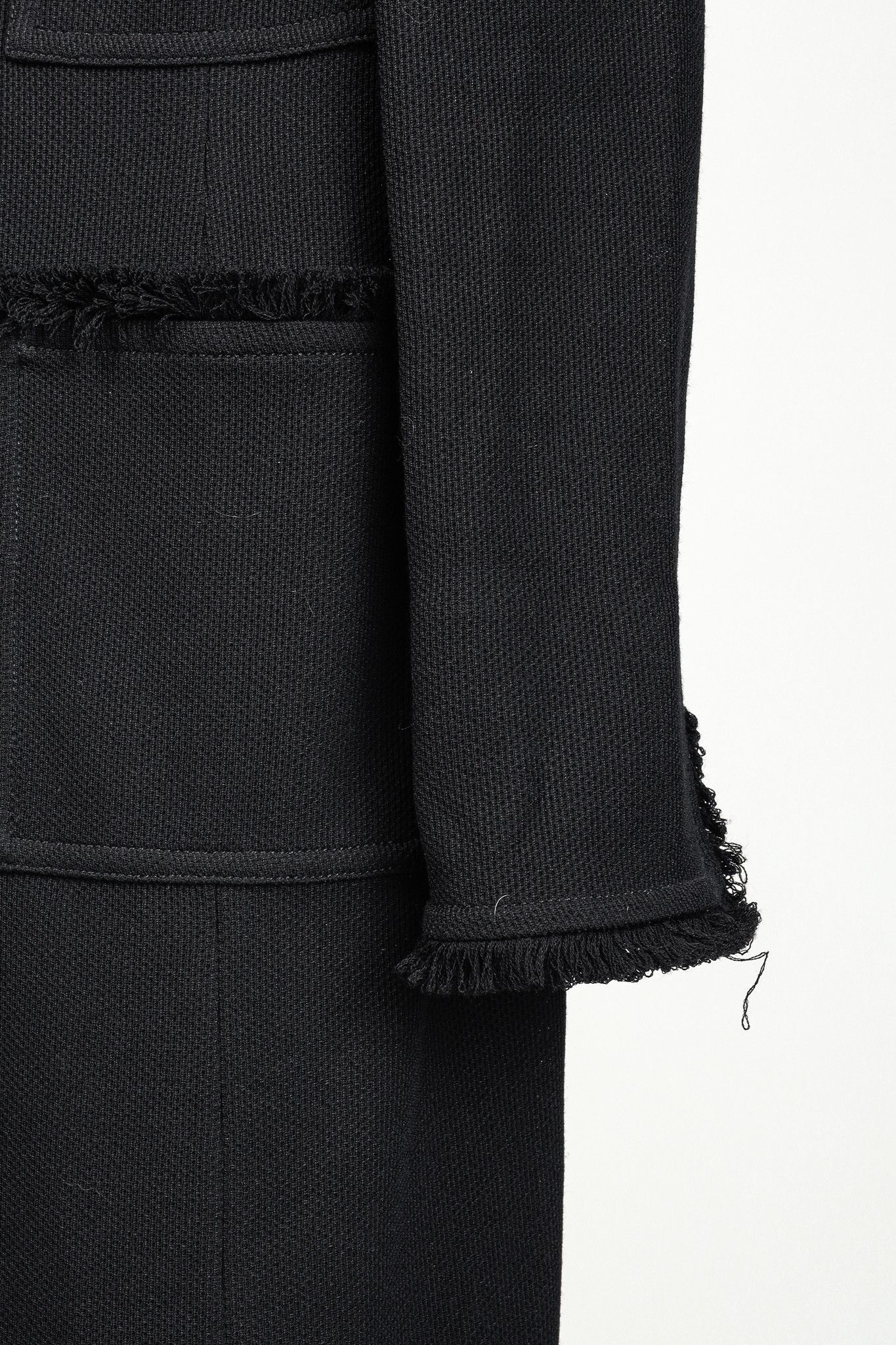 St. John St. John Caviar Fringed Wool-Blend Milano Piqué Knit Coat Size XL / US 12-14 / IT 48-50 - 6 Thumbnail