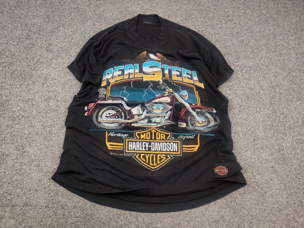 Harley Davidson 80's Harley-Davidson Real Steel Heritage Softail T-shirt Tee Size US M / EU 48-50 / 2 - 2 Thumbnail