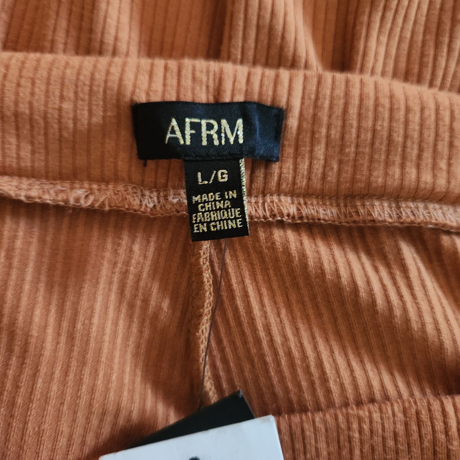Other AFRM Womens Large Caramel Ribbed Wide Leg Knit Casual Pant Size 30" / US 8 / IT 44 - 9 Thumbnail