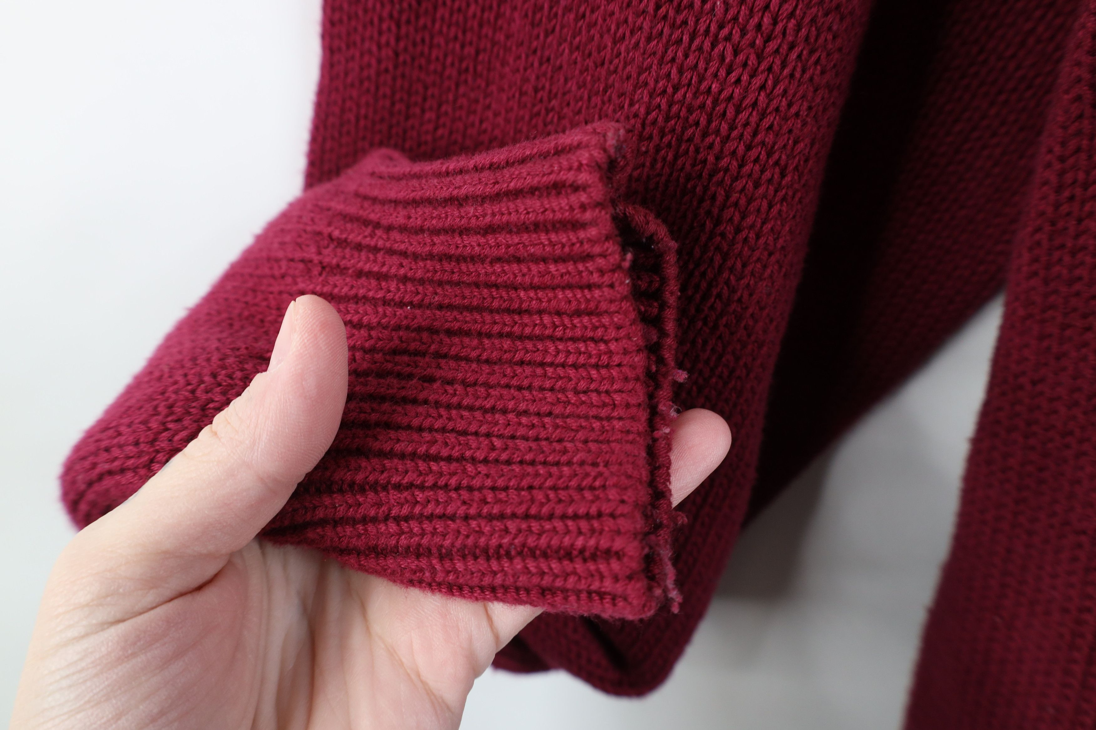 Eddie Bauer Vintage 90s Eddie Bauer Cotton Knit Crewneck Sweater Maroon Size US L / EU 52-54 / 3 - 6 Thumbnail