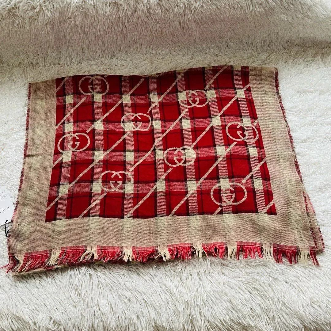 Gucci Gucci Double G Logo Check Scarf. Size ONE SIZE - 6 Thumbnail
