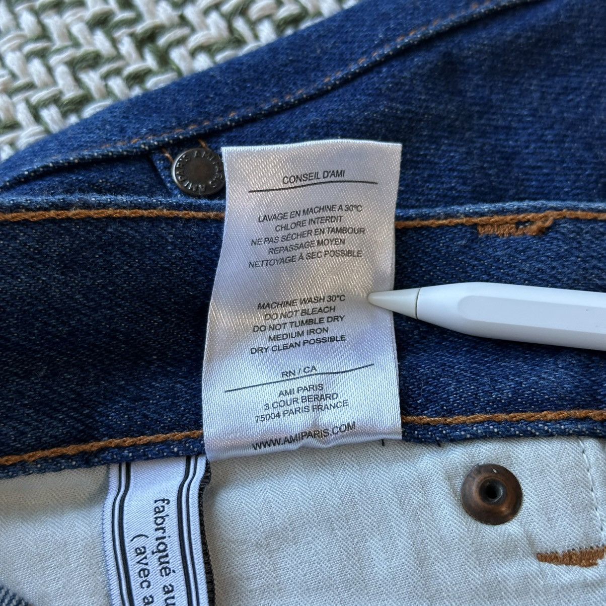 AMI AMI PARIS Alexandre Mattiussi 408 Indigo Rince Jeans Size US 30 / EU 46 - 7 Thumbnail