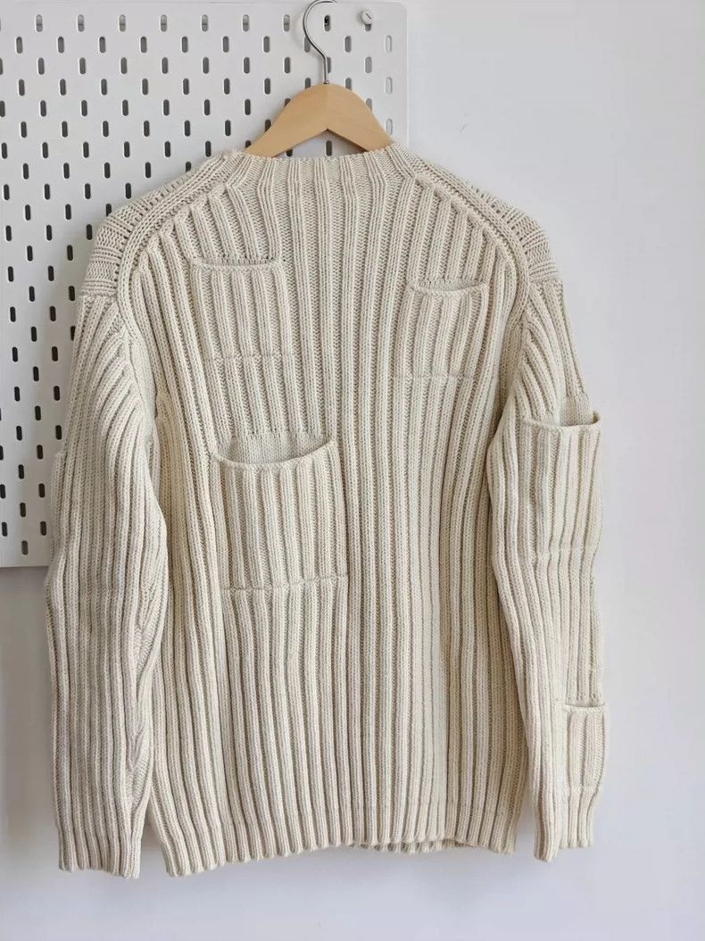 Yohji Yamamoto Yohji Yamamoto size os 97AW White Multi-Pocket Sweater 250 Size US M / EU 48-50 / 2 - 3 Thumbnail