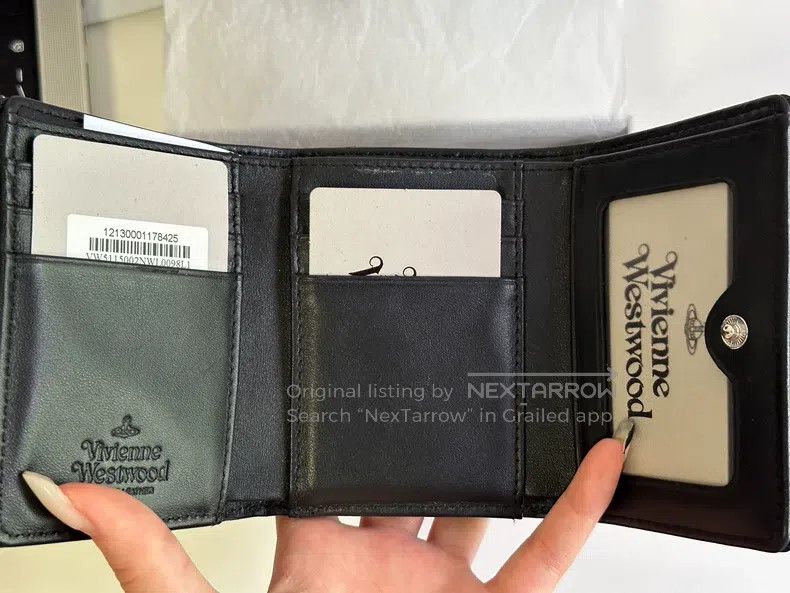 Vivienne Westwood Black crocodile leather trifold wallet