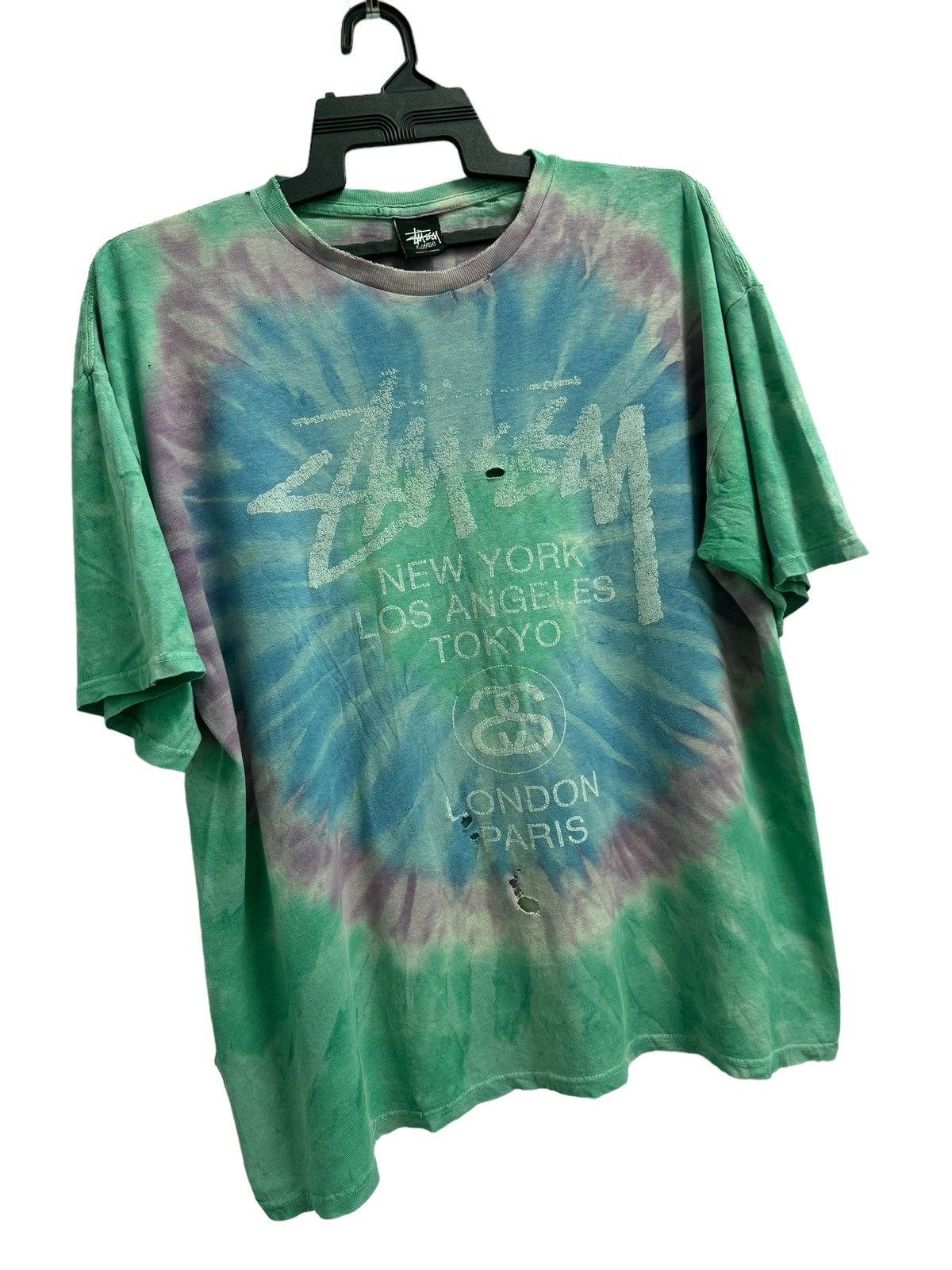 Stussy Vintage Trashed Stussy Tye Dye Size US XL / EU 56 / 4 - 3 Thumbnail