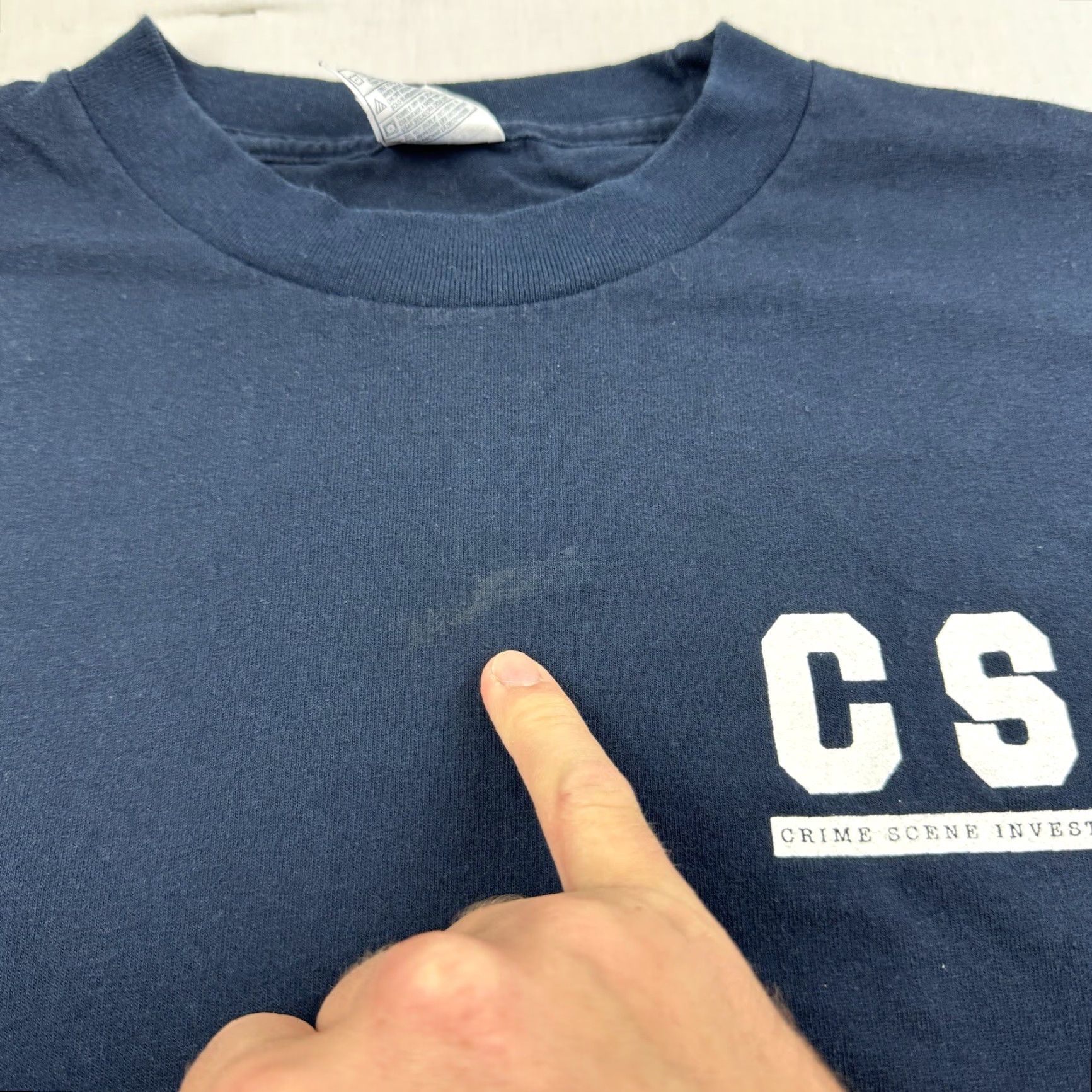 Vintage VINTAGE Alstyle CSI Shirt Adult 2XL Blue Crime Scene Investigator Y2K Grunge Logo T-Shirt Mens Size US XXL / EU 58 / 5 - 5 Thumbnail