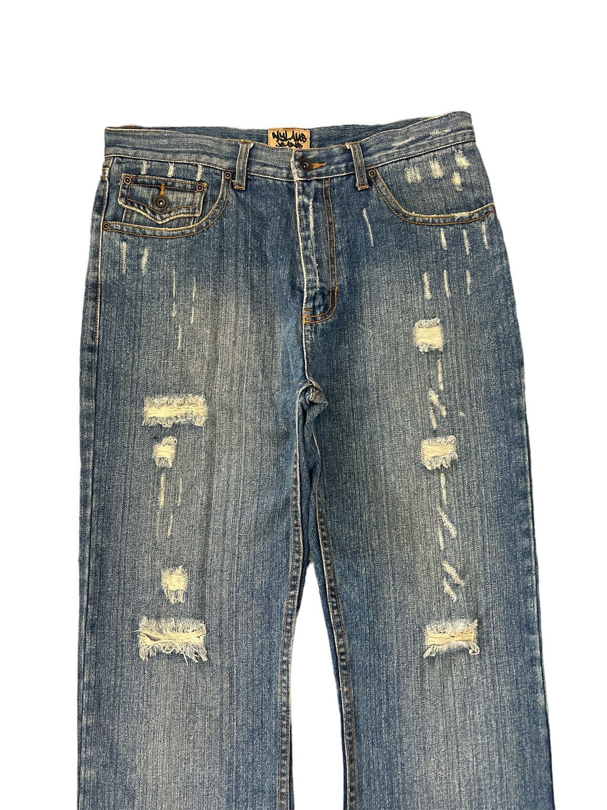 Japanese Brand × Vintage FLARED💥NYLAUS JEANS RIPPED DISTRESSED DENIM PANT Size US 32 / EU 48 - 2 Thumbnail