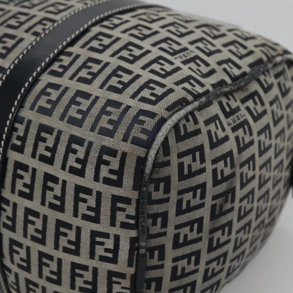 Fendi FENDI Zucchino Canvas Boston Bag Navy Silver Size ONE SIZE - 10 Thumbnail