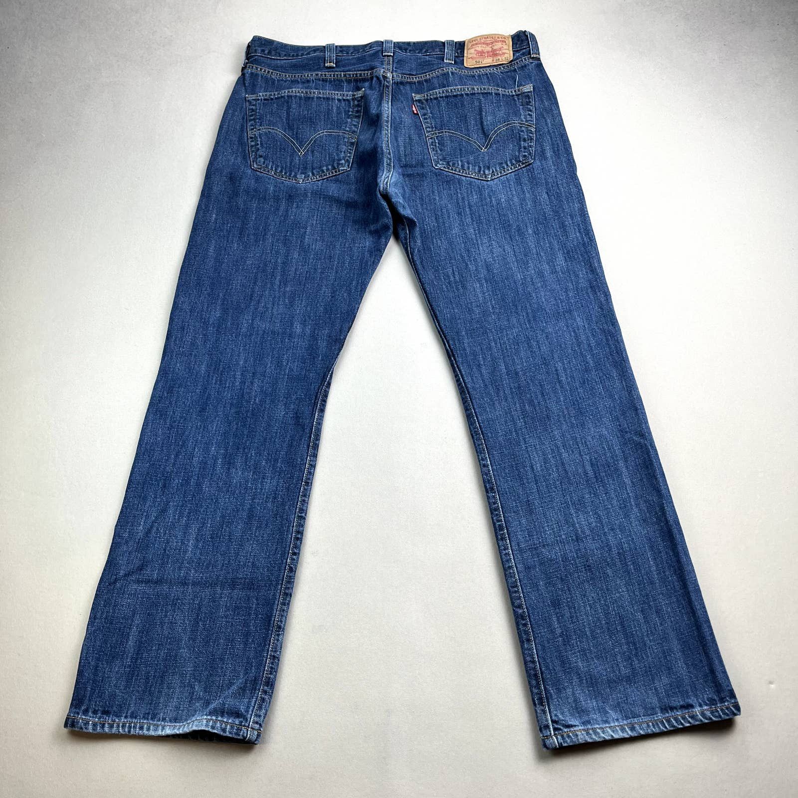 Levi's Levis 501 Jeans Mens 38x32 Blue Denim Original Straight Fit ...