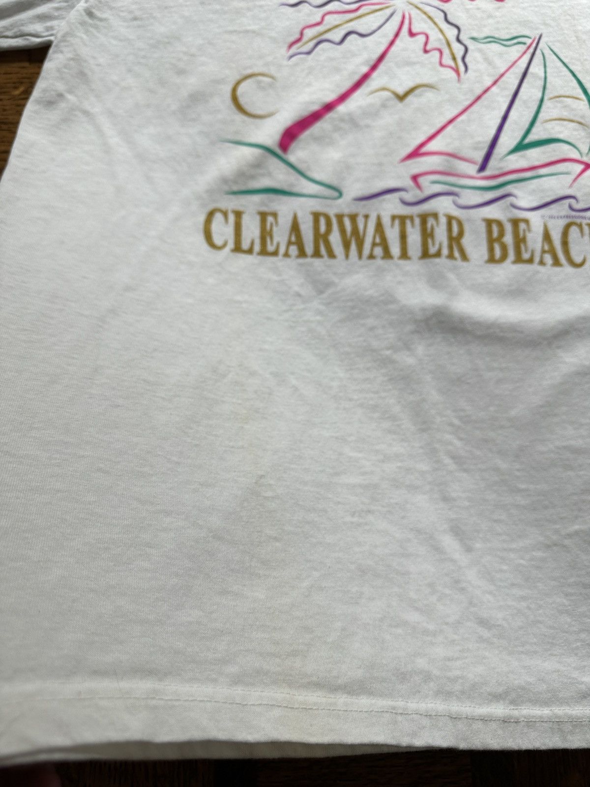 Vintage Vintage 90s Clearwater Beach Art Vacation Graphic Tee Size US XL / EU 56 / 4 - 7 Thumbnail