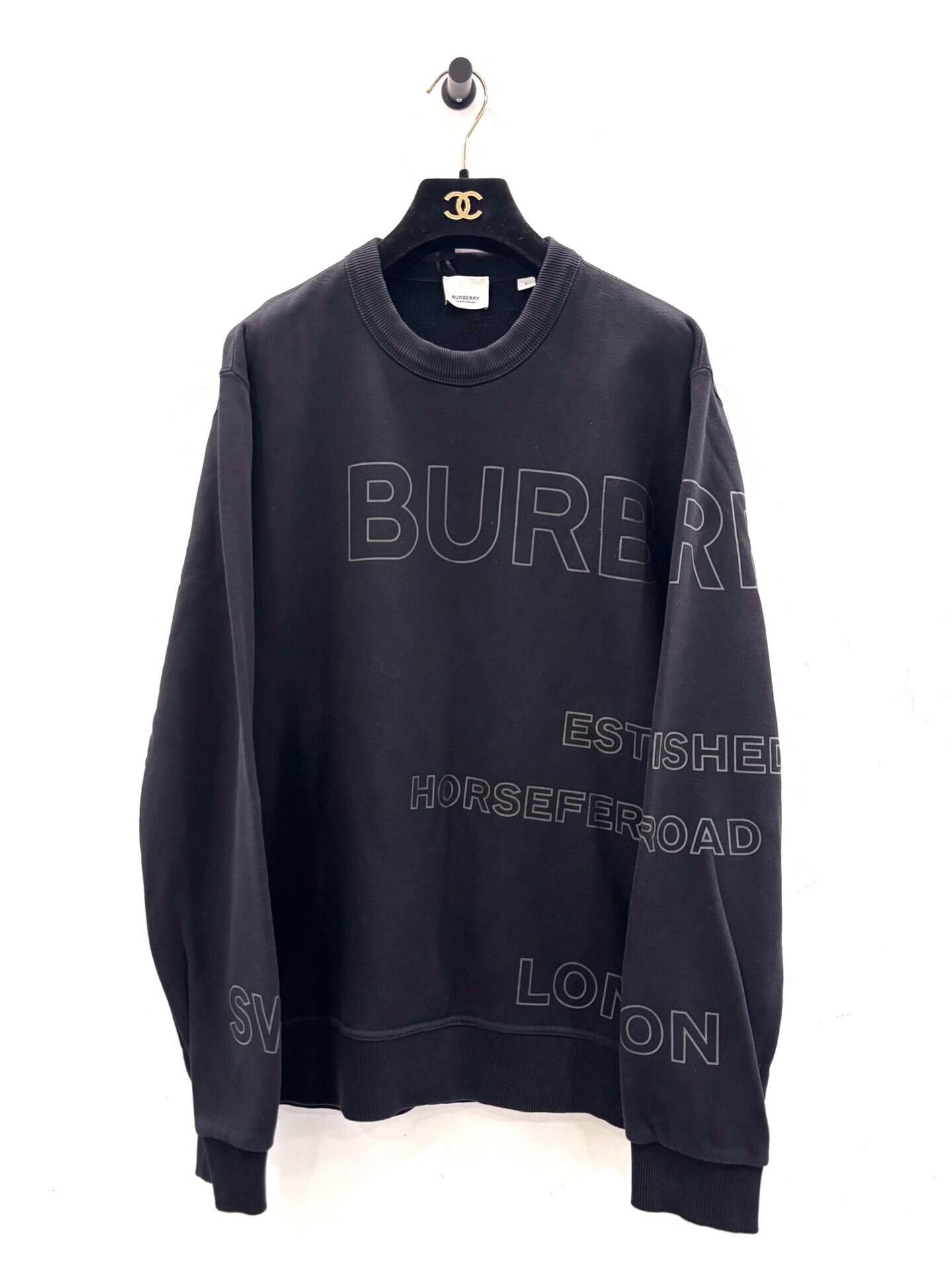 Burberry Burberry Men's Black Logo Long-Sleeve Sweatshirt Size US S / EU 44-46 / 1 - 1 Thumbnail
