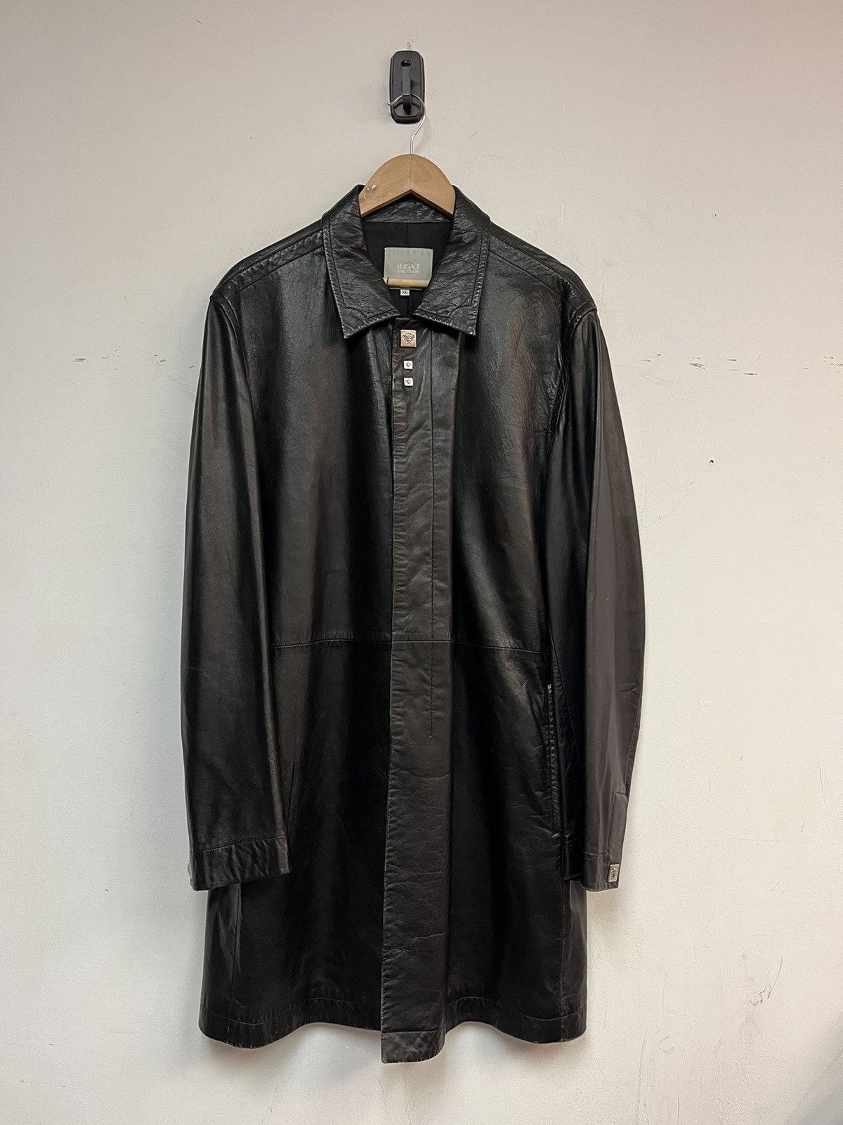 Versace Jeans Couture Versace Leather Trench Coat Size US XL / EU 56 / 4 - 1 Thumbnail