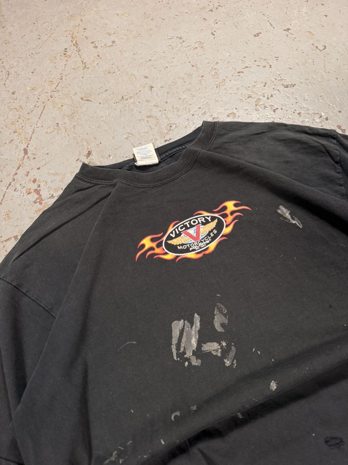 Vintage Vintage Distressed Victory Motorcycle Flame Tee Size US XL / EU 56 / 4 - 3 Thumbnail