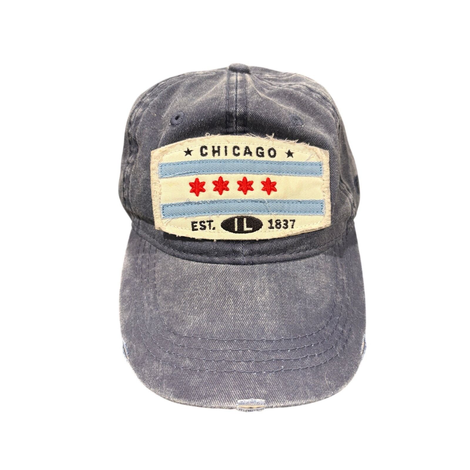 Vintage Vintage-Style Chicago Flag Cap (Distressed Blue) Size ONE SIZE - 1 Thumbnail