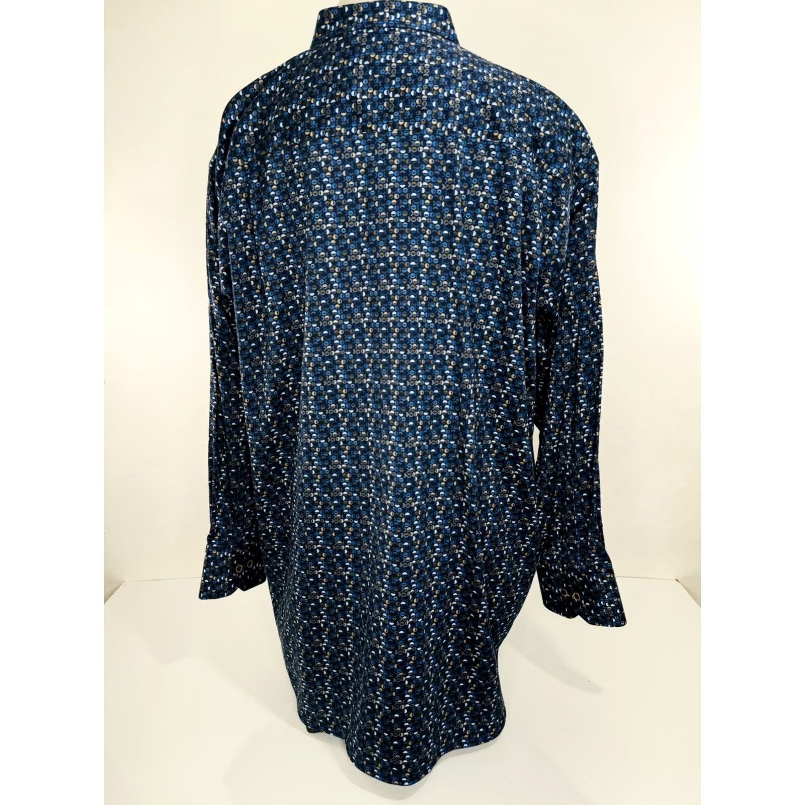 Vintage VINTAGE VISCONTI BLACK Shirt Mens Big 3X Geometric Blue Long Sleeve Button-Up With Tags Face Mask Matching Geometric 90s Theme Size US XXL / EU 58 / 5 - 5 Thumbnail
