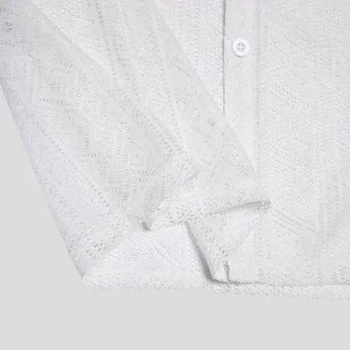 Japanese Brand Mesh See Through Lapel Sexy Short Sleeve streetwear y2k Size US M / EU 48-50 / 2 - 8 Thumbnail
