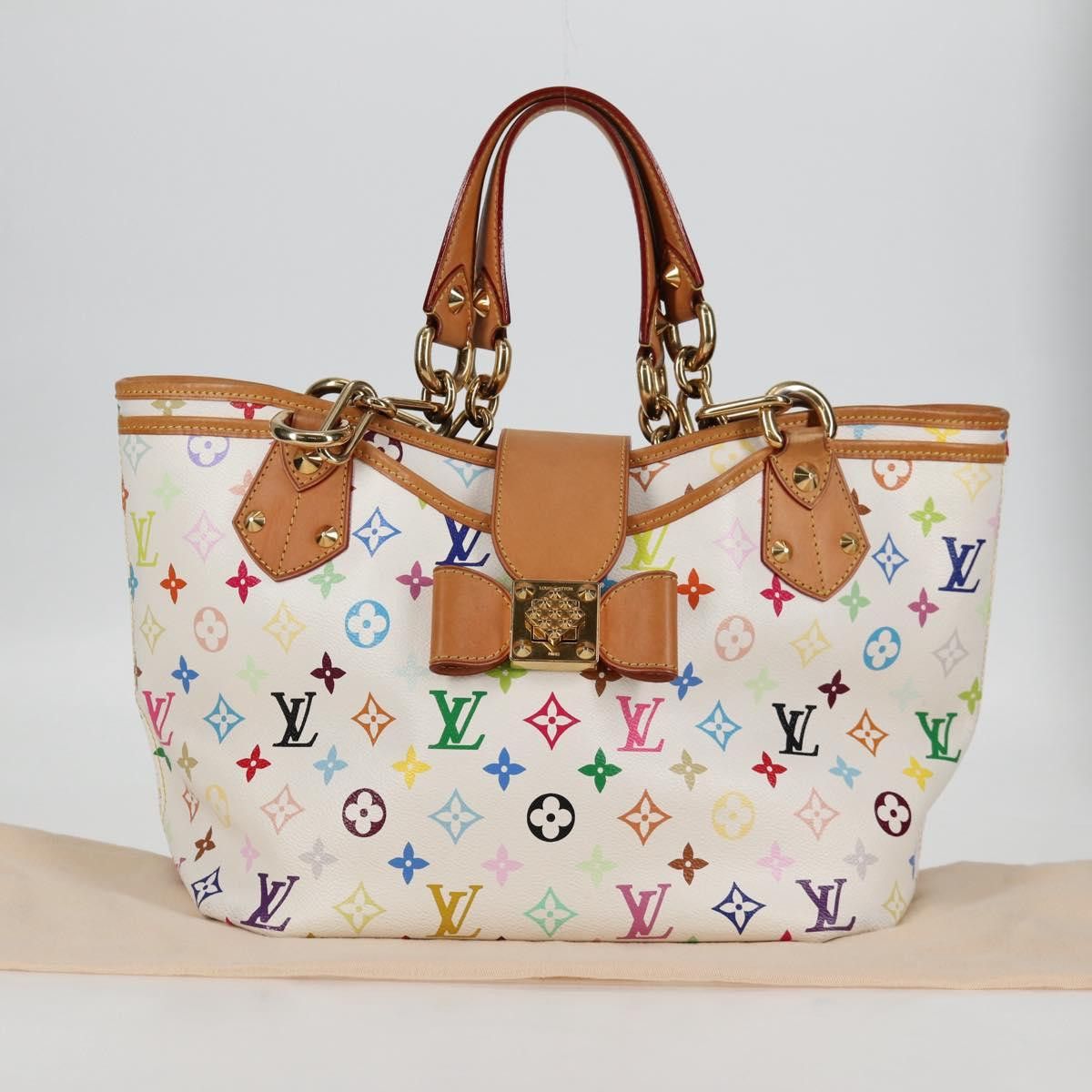 Louis Vuitton LOUIS VUITTON Monogram Multicolor Annie MM Tote Bag White Size ONE SIZE - 12 Thumbnail