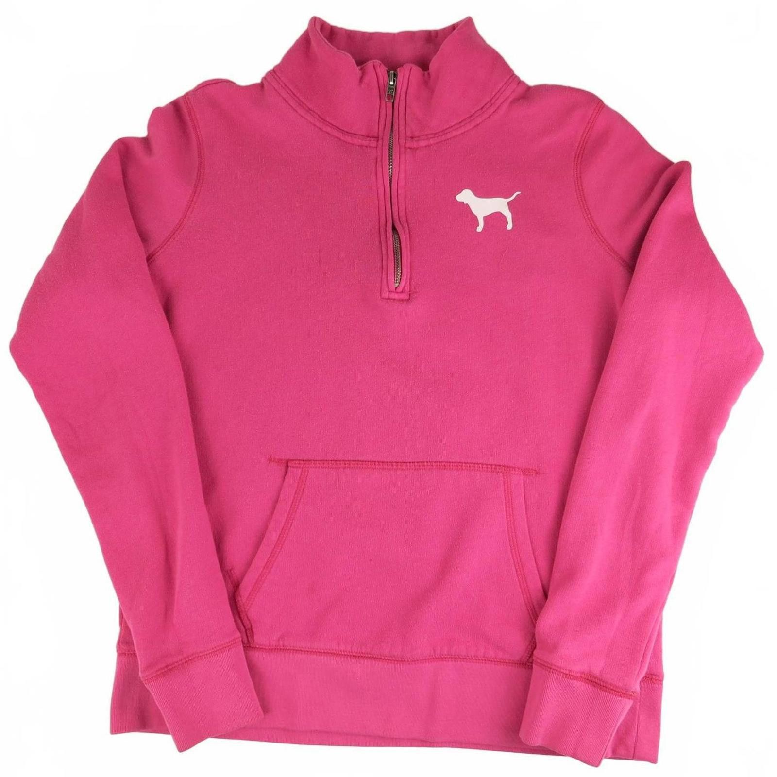 Other Victoria's Secret Pink Half-Zip Pullover Sweatshirt Sz Small Size S / US 4 / IT 40 - 1 Thumbnail