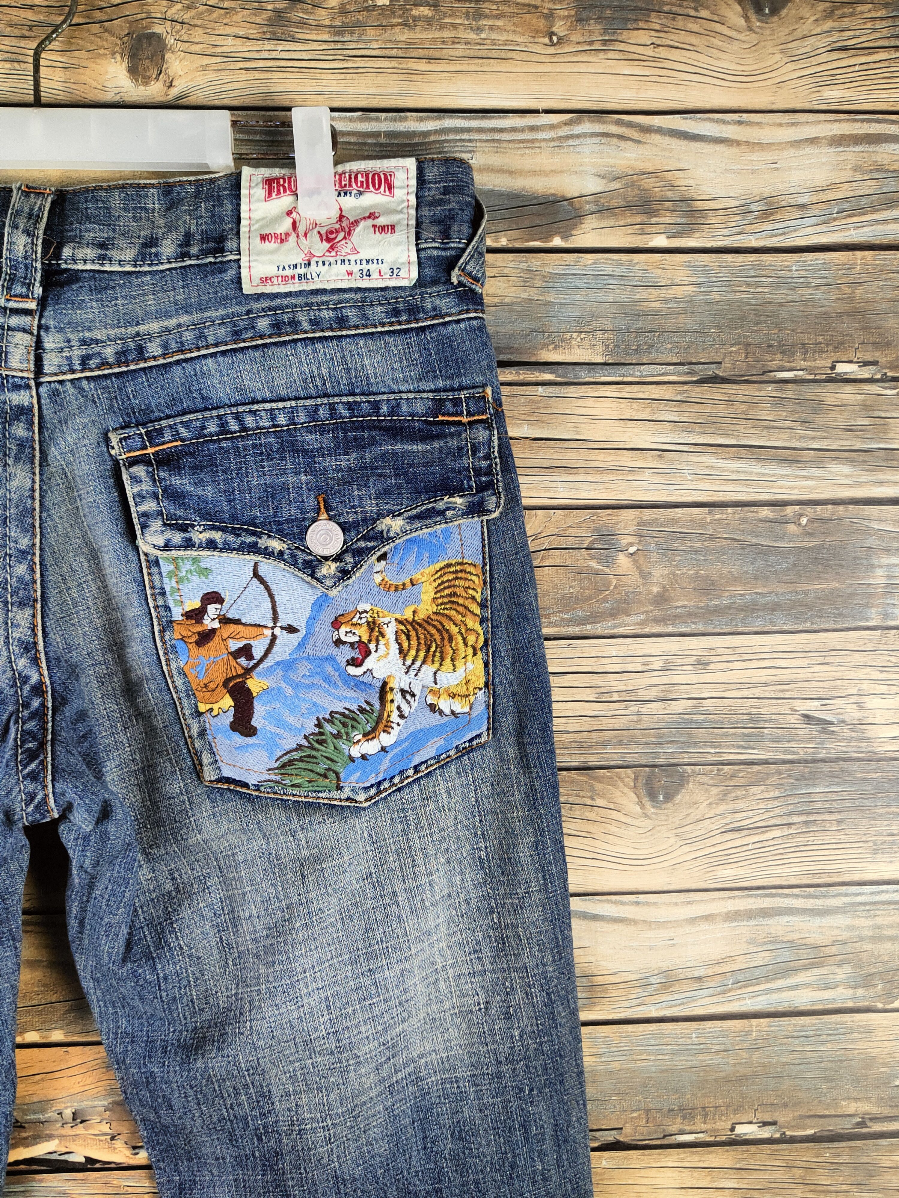 True Religion DL True Religion Blue Distressed Ripped Jeans #46-888 Size US 34 / EU 50 - 11 Thumbnail