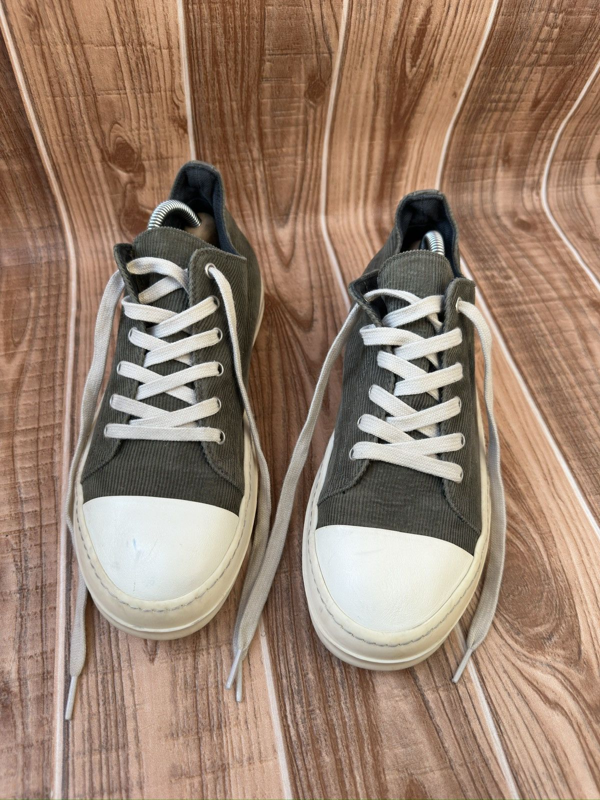 Rick Owens Rick Owens ‘DRKSHDW’ Army Dust Green Lowtops Size US 7.5 / EU 40-41 - 16 Thumbnail