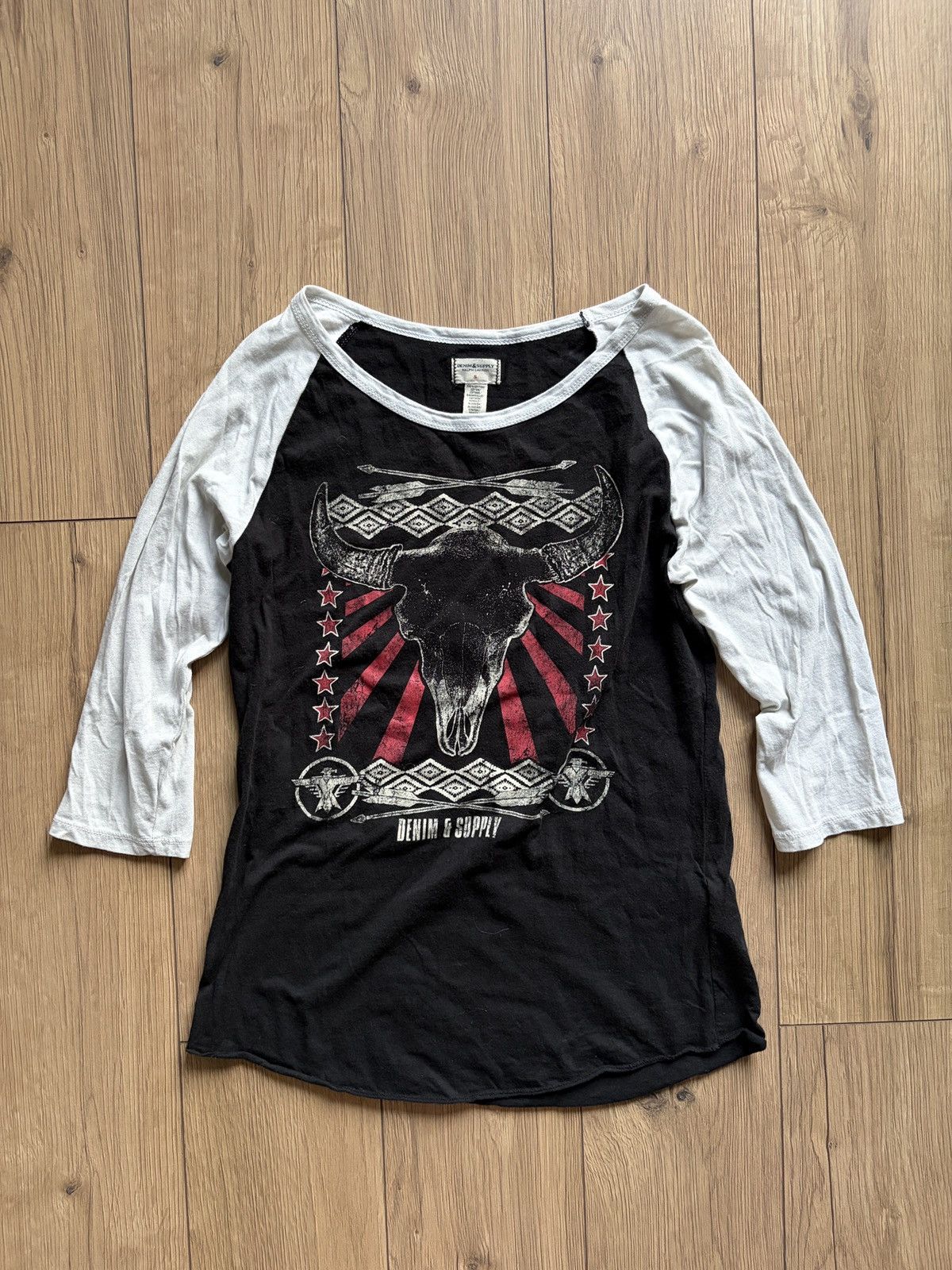 Denim & Supply Ralph Lauren Ralph Lauren Wild West Bull Skull Long Sleeve Tee Size S / US 4 / IT 40 - 1 Thumbnail
