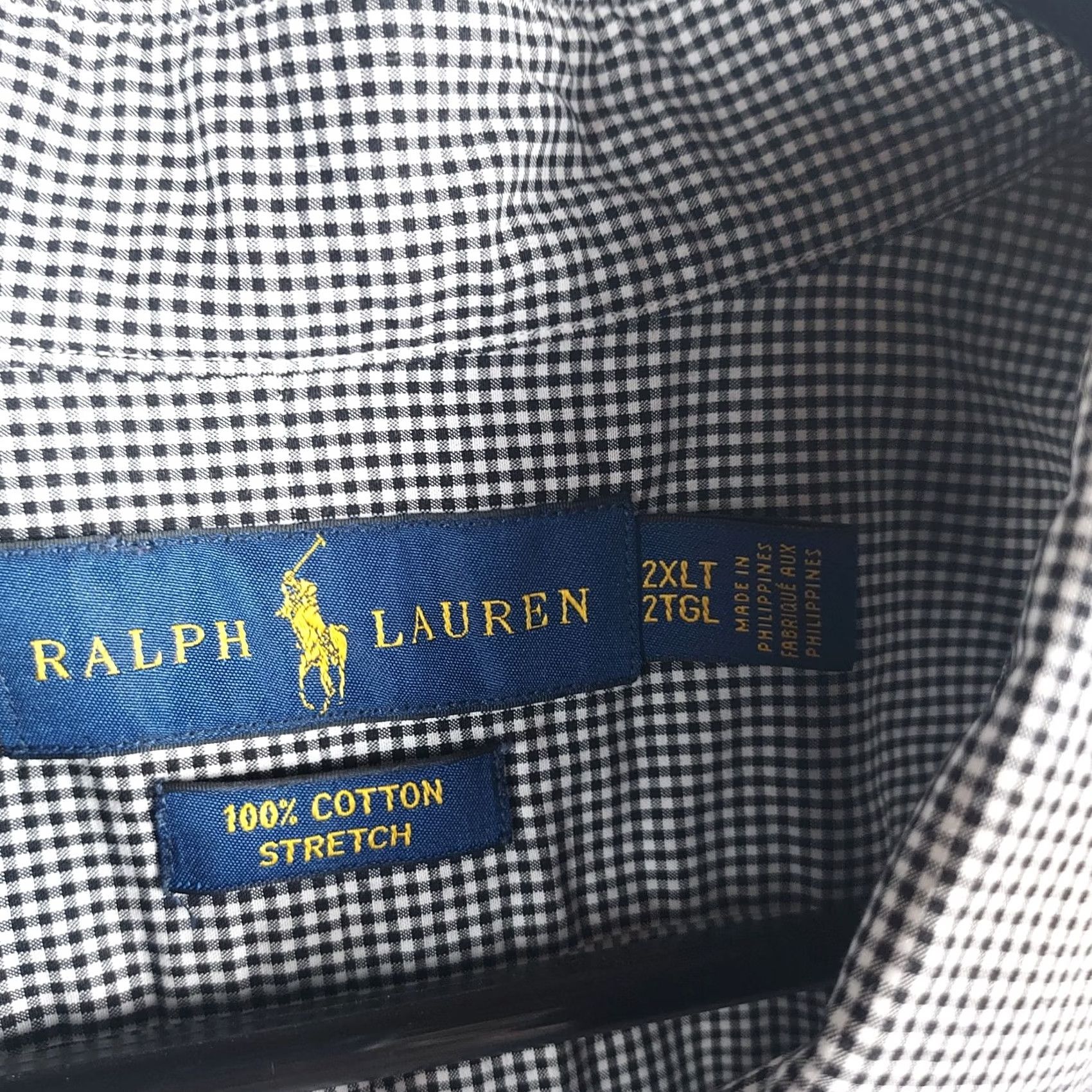 Ralph Lauren Ralph Lauren Button-Up Shirt 2XLT Stretch Gingham Gray Cotton Long Sleeve Button-Down Mens Size US XXL / EU 58 / 5 - 4 Thumbnail