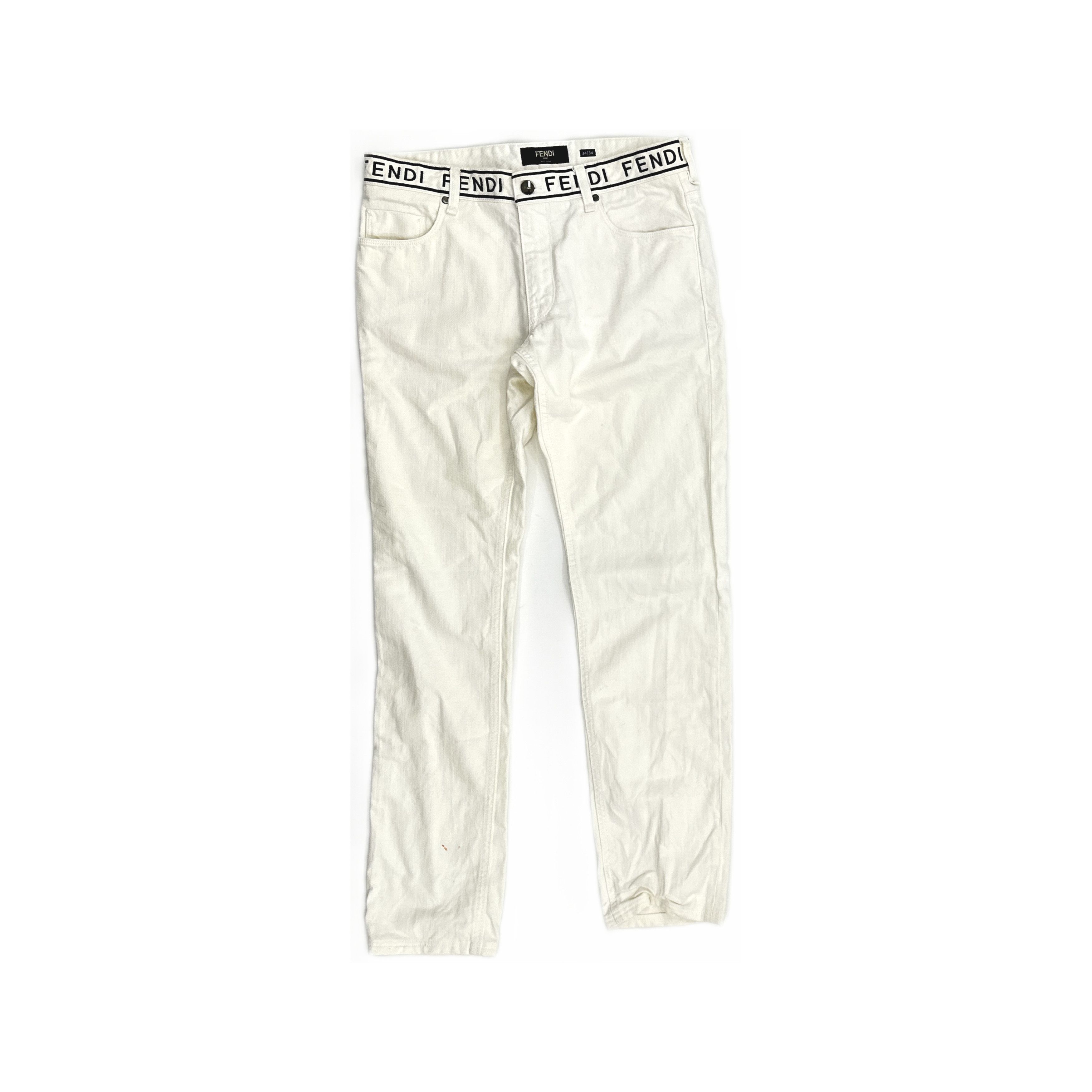 Fendi Fendi Logo Waistband Jeans Size 33 Size US 34 / EU 50 - 1 Thumbnail