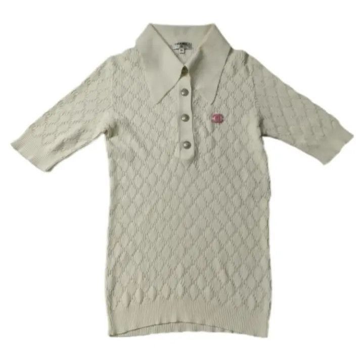 Chanel Logo Embroidered Short Sleeve Polo