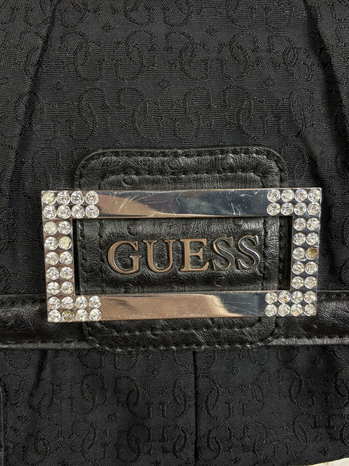 Guess Guess Vintage Y2K Crossbody Shoulder Bag Black Monogram 00s Size ONE SIZE - 4 Thumbnail