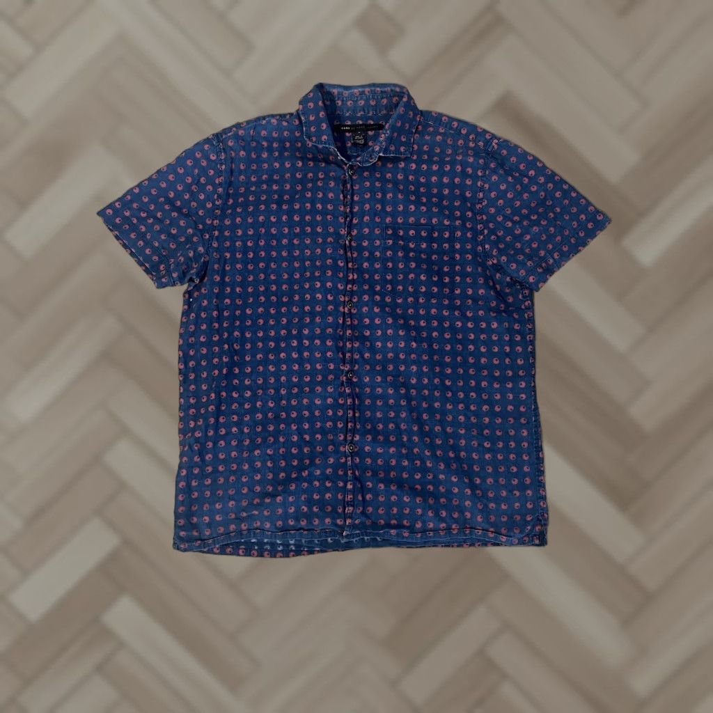 Marc Jacobs Marc By Marc Jacobs Mens Blue Short Sleeve Button-Up Size M Size US 31 - 1 Thumbnail