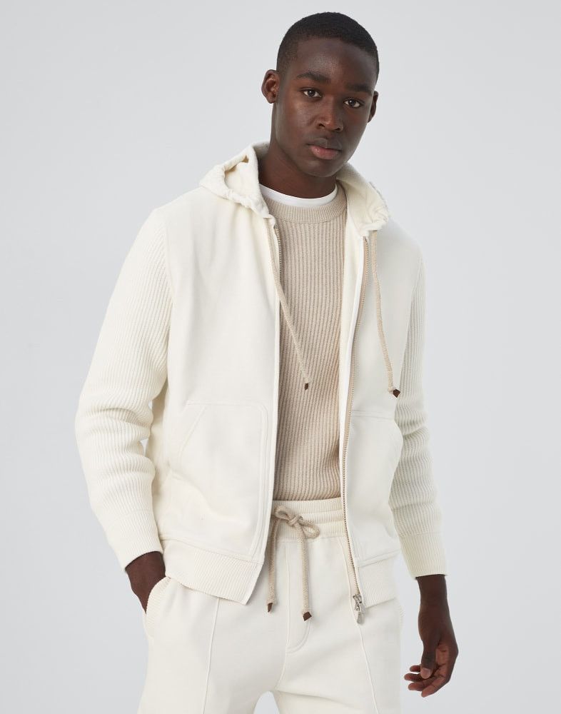 Brunello Cucinelli o1w1db10924 Cardigan Sweatshirt in Open White Size US M / EU 48-50 / 2 - 2 Thumbnail