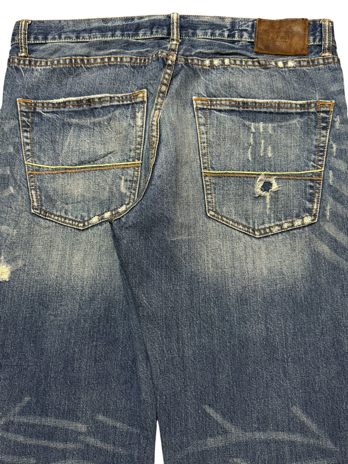 Abercrombie & Fitch Vintage 90s Abercrombie & Fitch Blue Wash Ripped Regular Fit Size US 34 / EU 50 - 5 Thumbnail