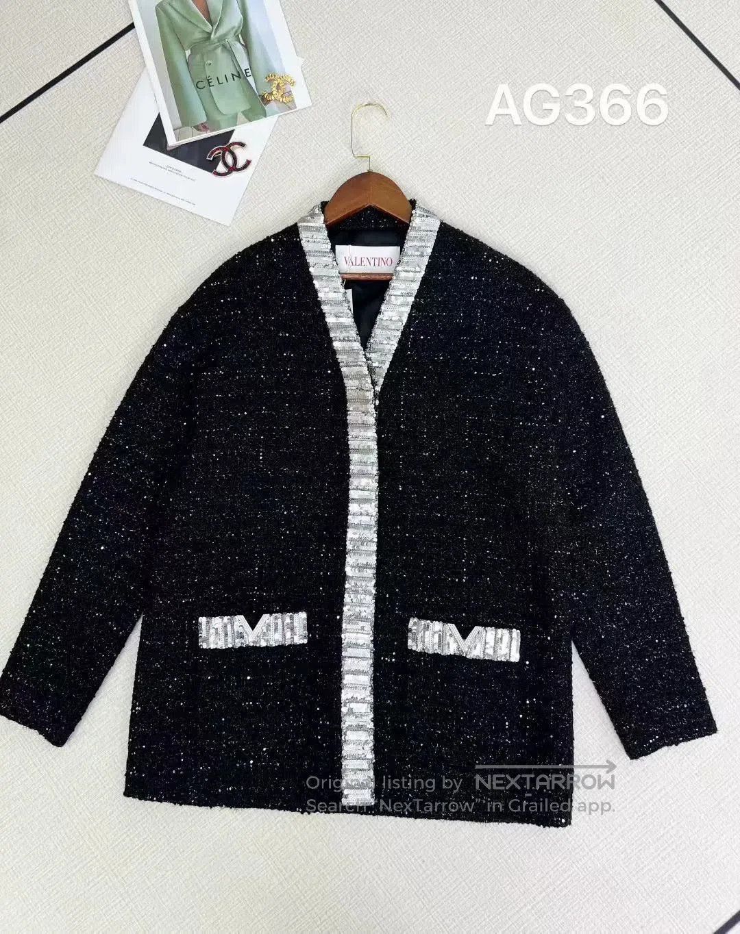Valentino Valentino Black Sequined V. Size S / US 4 / IT 40 - 1 Thumbnail