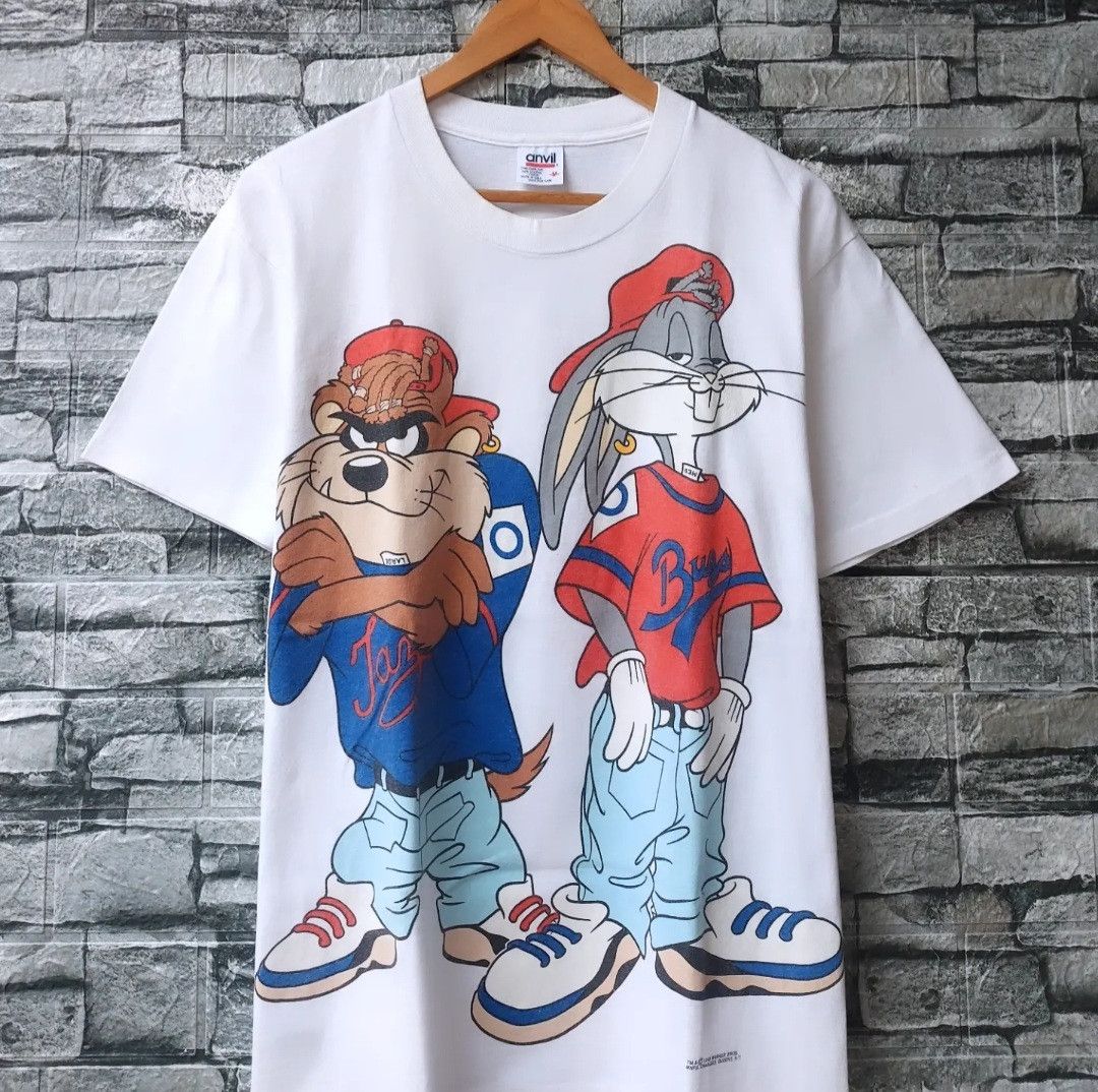 Cartoon Network Vtg 90s 1993 Looney Tunes Taz&Bugs Bunny Hip Hop Character Size US M / EU 48-50 / 2 - 3 Thumbnail