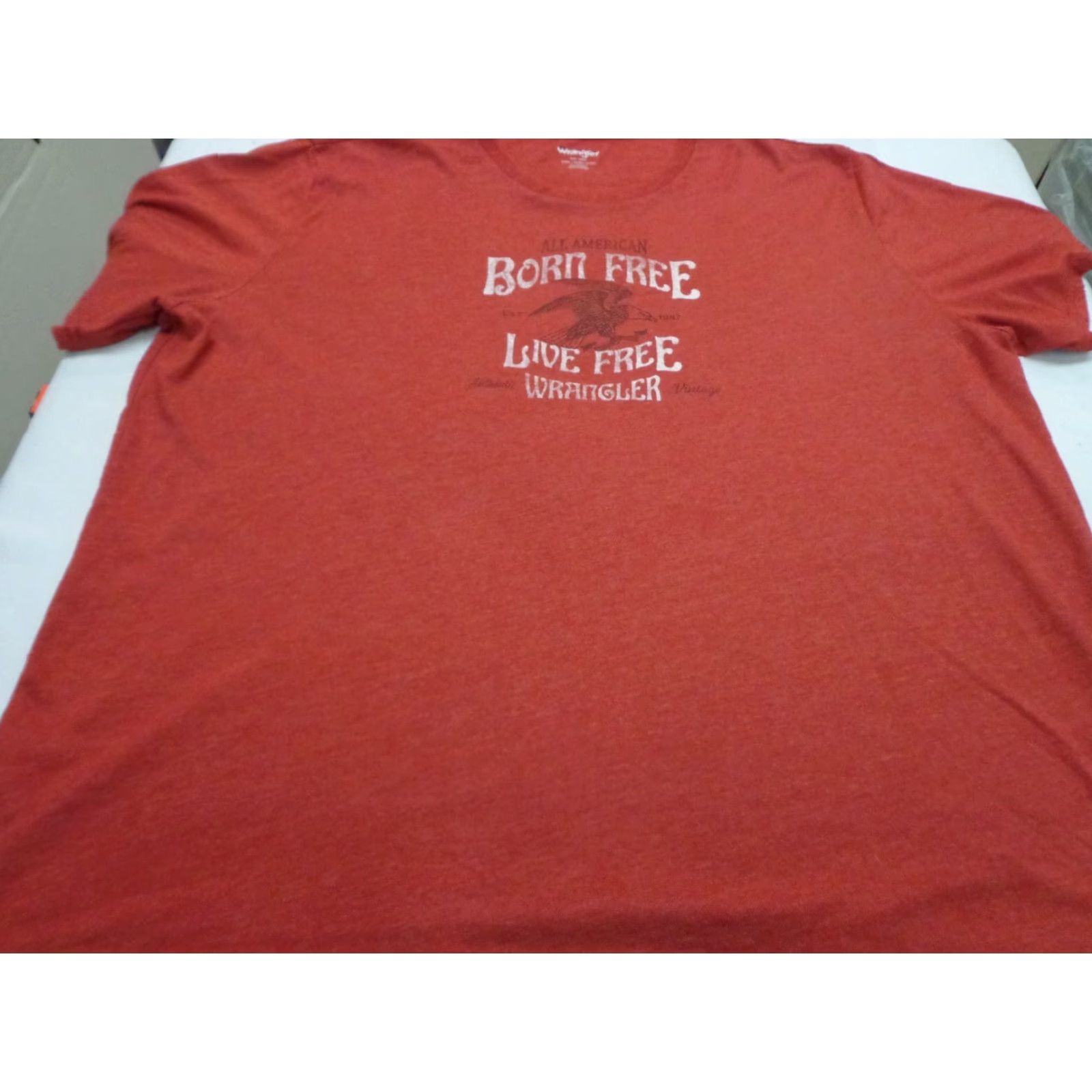 Wrangler Wrangler Men's Red T-Shirt "All American Born Free - Live Free" 3XL Regular Short Sleeve Cotton Blend - Men - Spring Summer Fall - T-Shirt Size US XXL / EU 58 / 5 - 2 Thumbnail