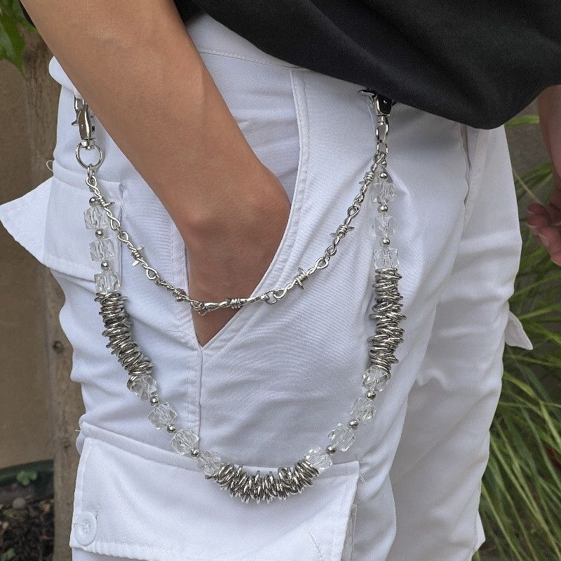 Japanese Brand × Vintage Crystal Bag Chain Jeans Size ONE SIZE - 1 Thumbnail