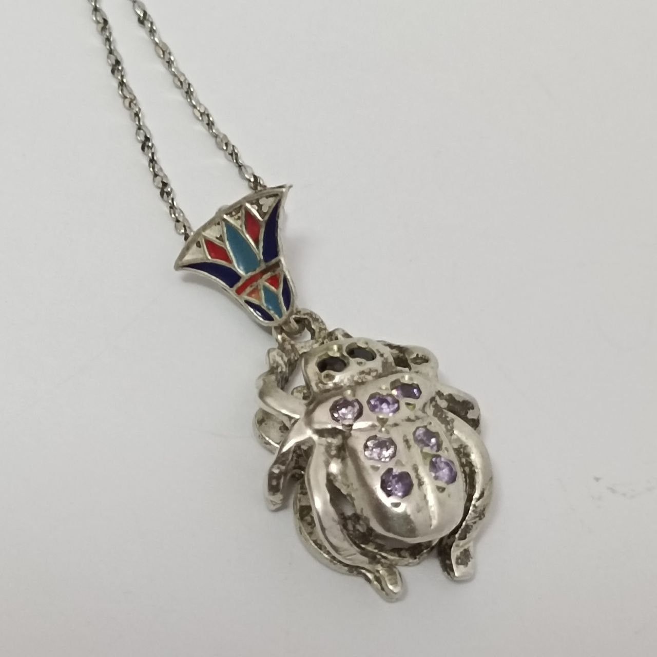 Other 925 silver scarab pendant with amethyst gems Size ONE SIZE - 5 Thumbnail