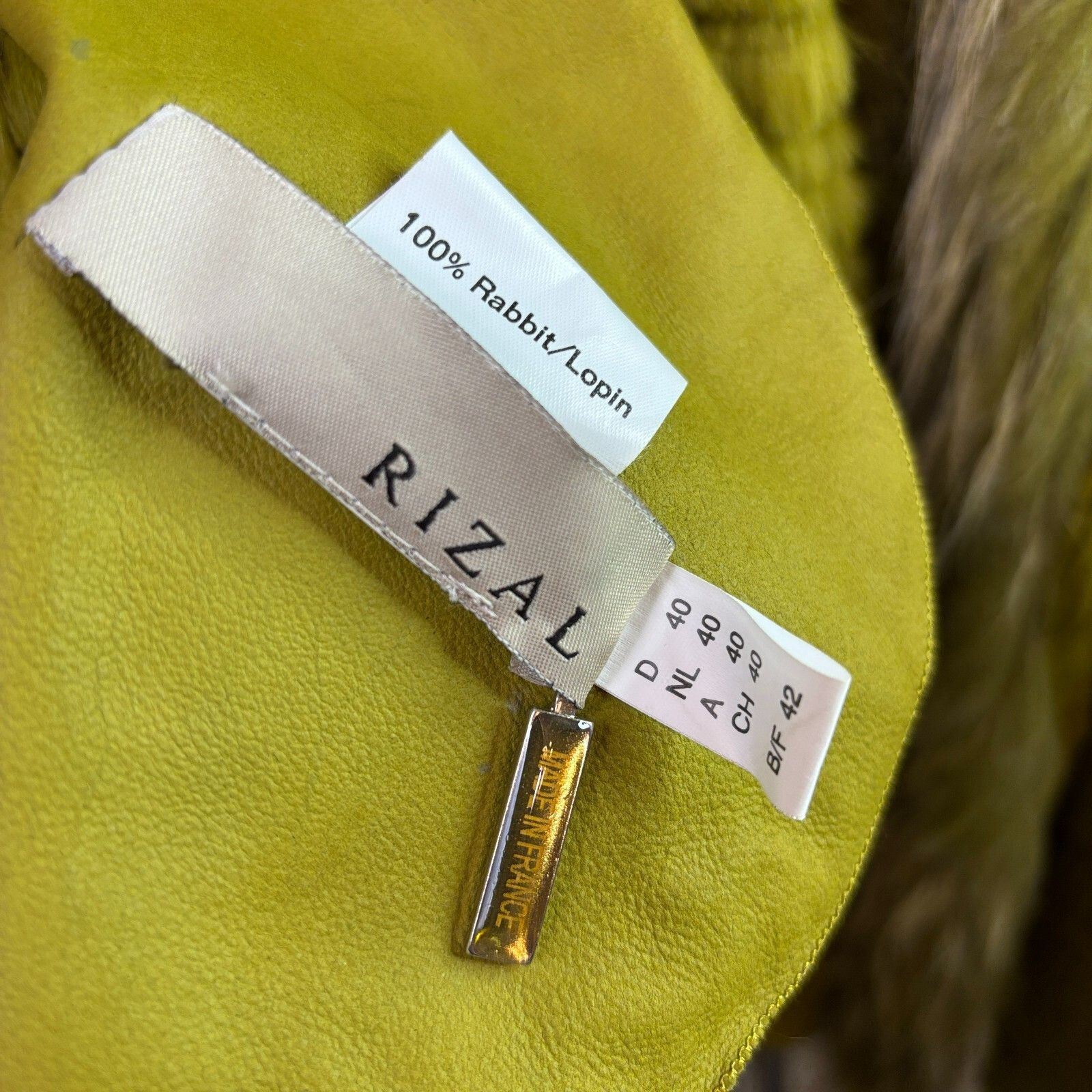 Other Rizal Reversible Fur Coat Olive Green 100% Rabbit Fox Fur & Size M / US 6-8 / IT 42-44 - 22 Thumbnail