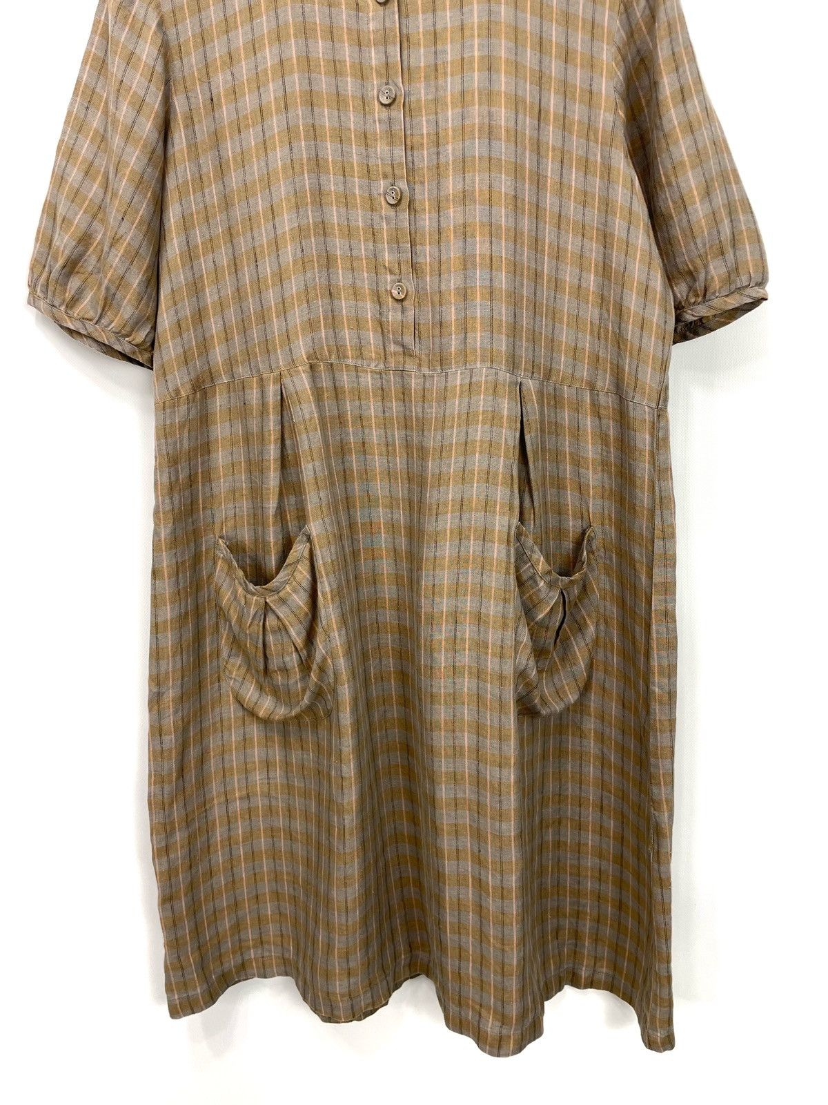 Gudrun Sjoden Gudrun Sjoden 100% Hemp Checkered Dress w/ Pockets Size M / US 6-8 / IT 42-44 - 5 Thumbnail