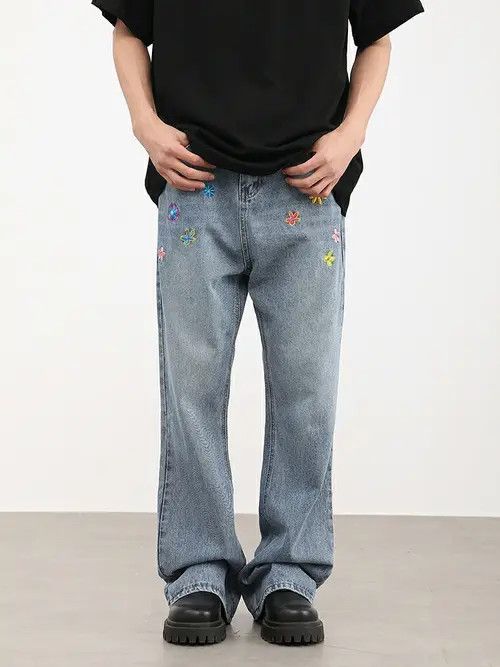 Jean pattern flared hiphop jeans Size US 30 / EU 46 - 2 Thumbnail