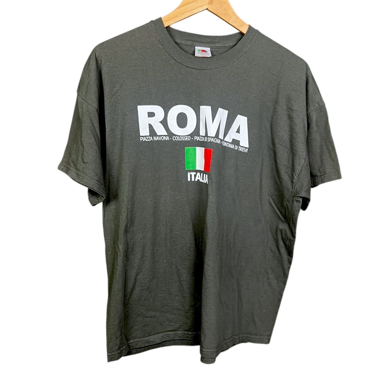 Fruit Of The Loom Y2K Men's Dark Gray Roma Italy Souvenir T-Shirt - Size XL Size US XL / EU 56 / 4 - 1 Thumbnail