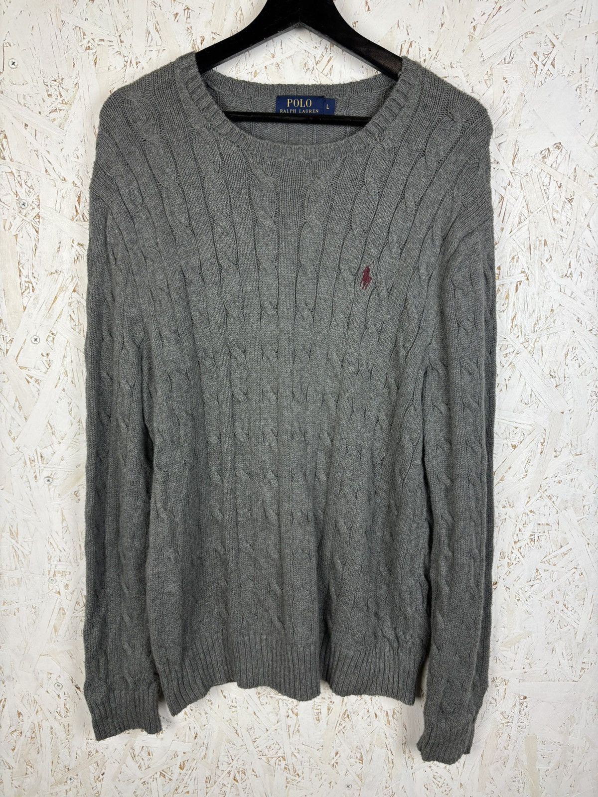 Polo Ralph Lauren Polo By Ralph Lauren Iconic Cable Knit Sweater Grey Size L Size US L / EU 52-54 / 3 - 1 Thumbnail