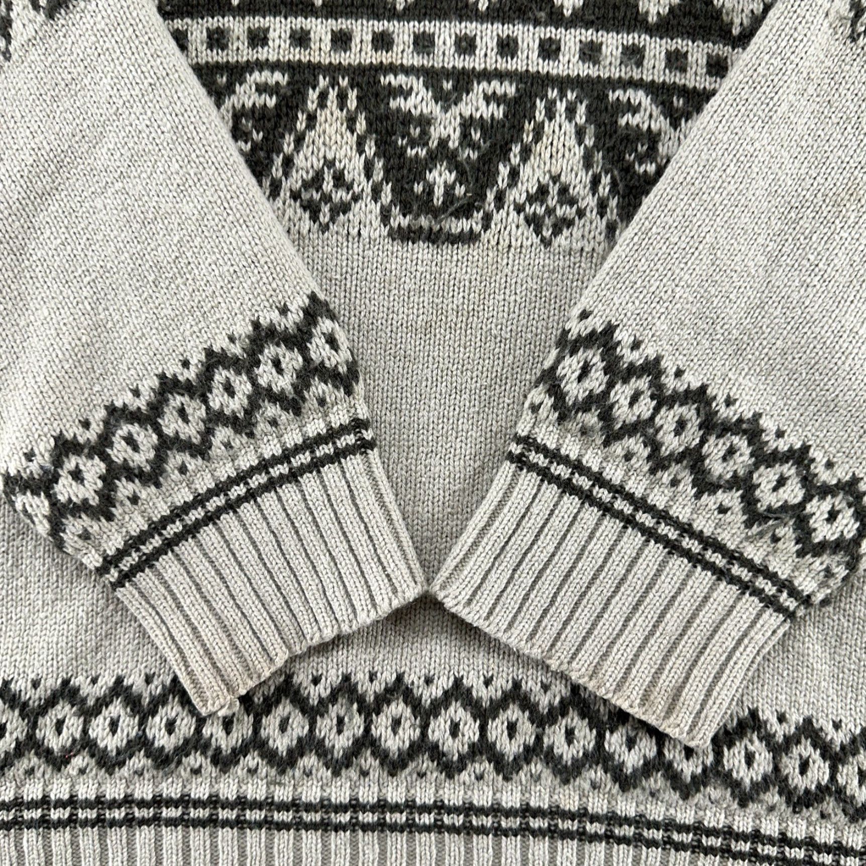 Vintage VINTAGE Reymo Sweater Mens XL Gray Wool Fair Isle Pullover Mock Neck 90s Aztec Wool Turtleneck Casual Workwear Men Regular Knit Jacket Size US XL / EU 56 / 4 - 2 Thumbnail